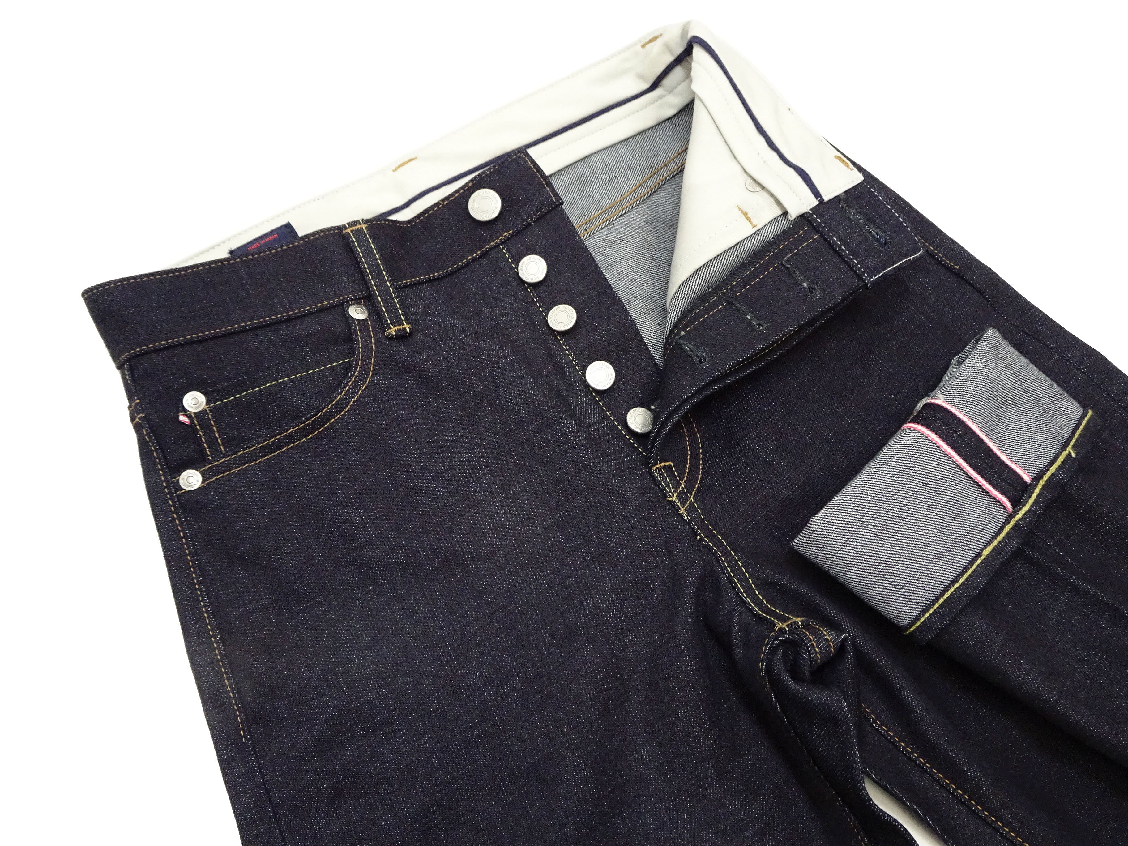 Momotaro Jeans Men's Slim & Tapered Fit Jeans #200 14.7oz. Zimbabwean Cotton Deep Indigo Denim Jean Pants MMJB0200 Sanforized, Unwashed Finish - Image 7