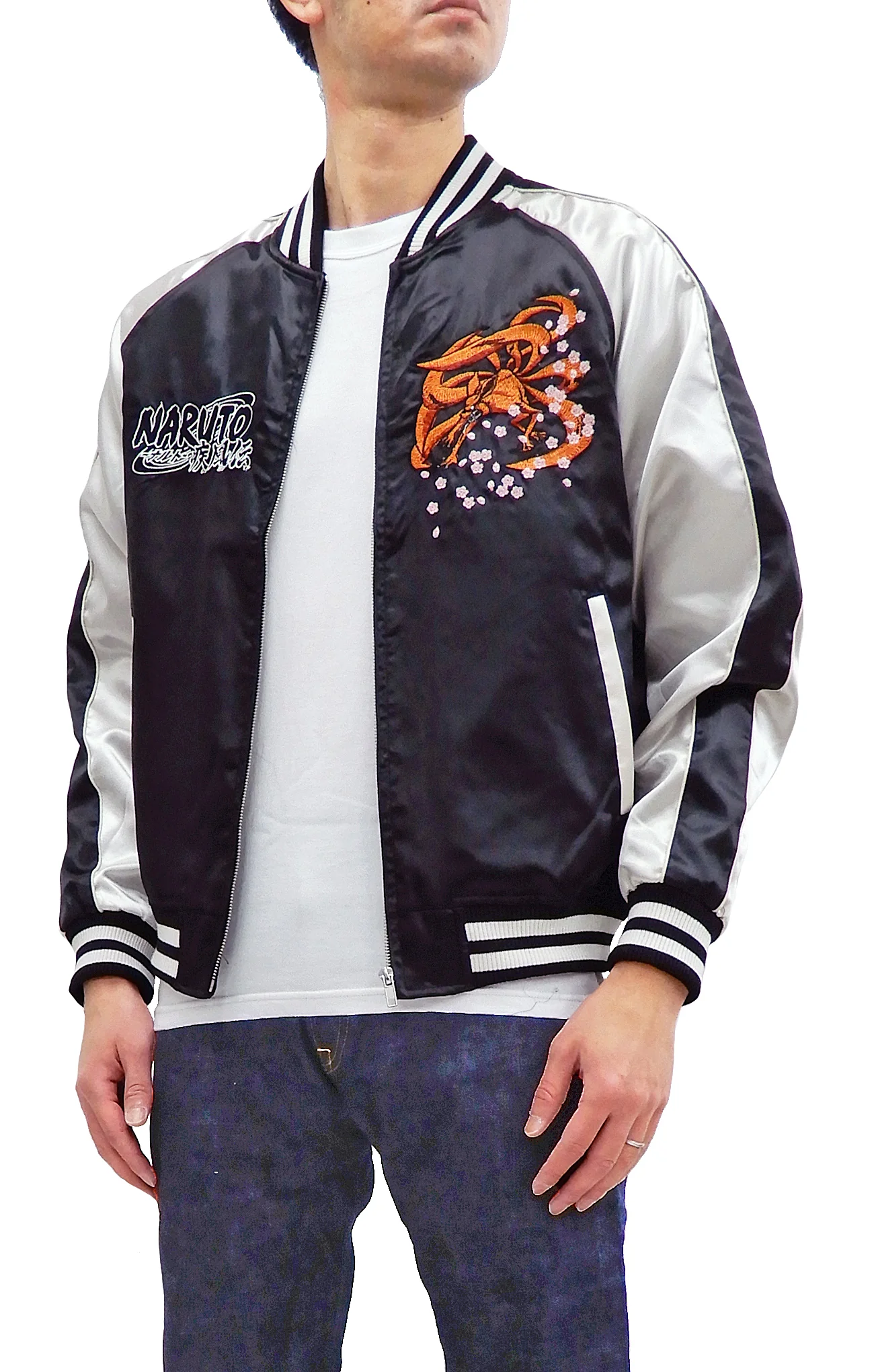 Naruto Sukajan Jacket Men's Naruto Shippuden Japanese Souvenir Jacket 9001822 Black/Off - Image 12