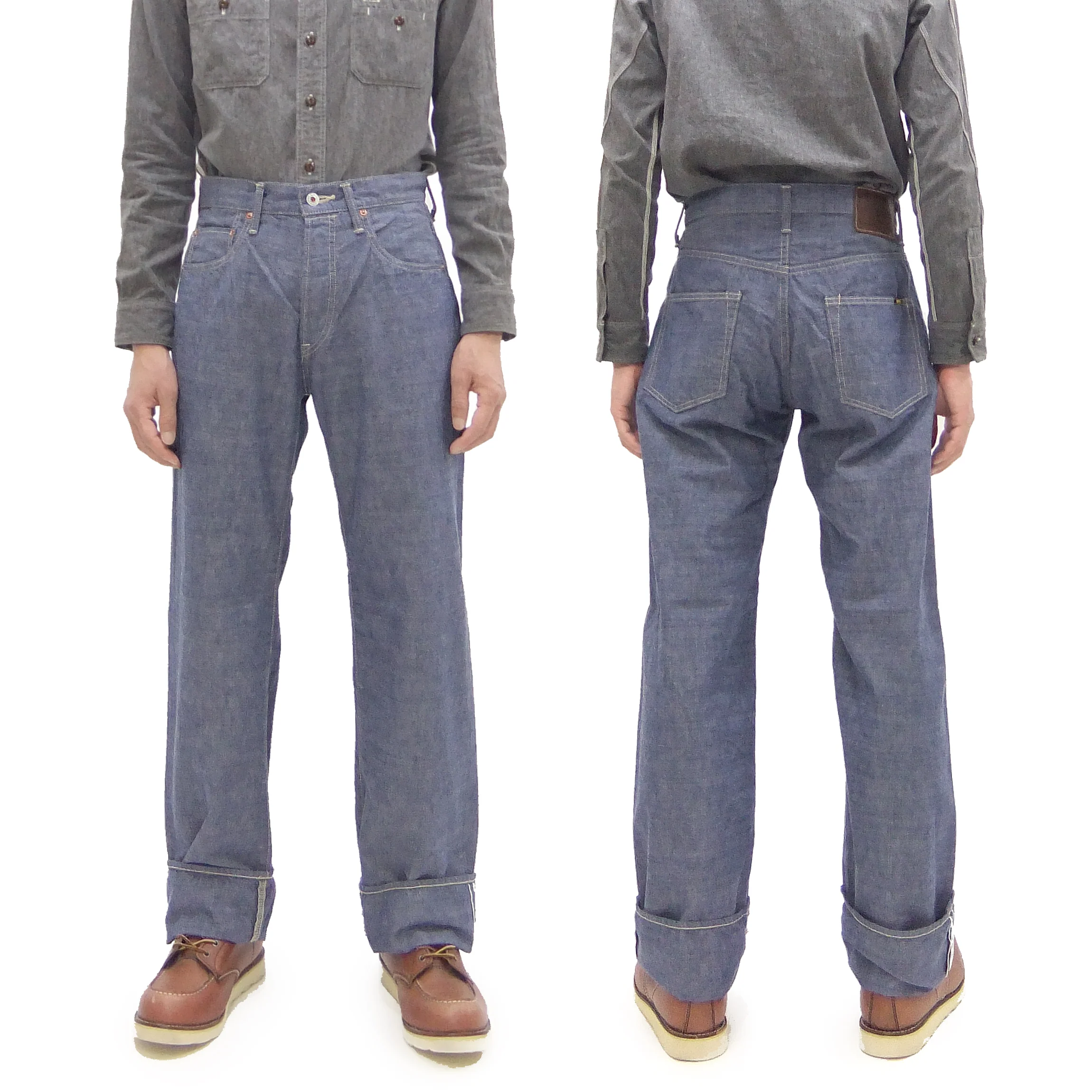 ONI Denim Blue Chambray Pants - Men's Relaxed Straight Fit, Button Fly, Casual Lightweight 8oz Chambray Jeans - ONI200-HCSV - Image 5