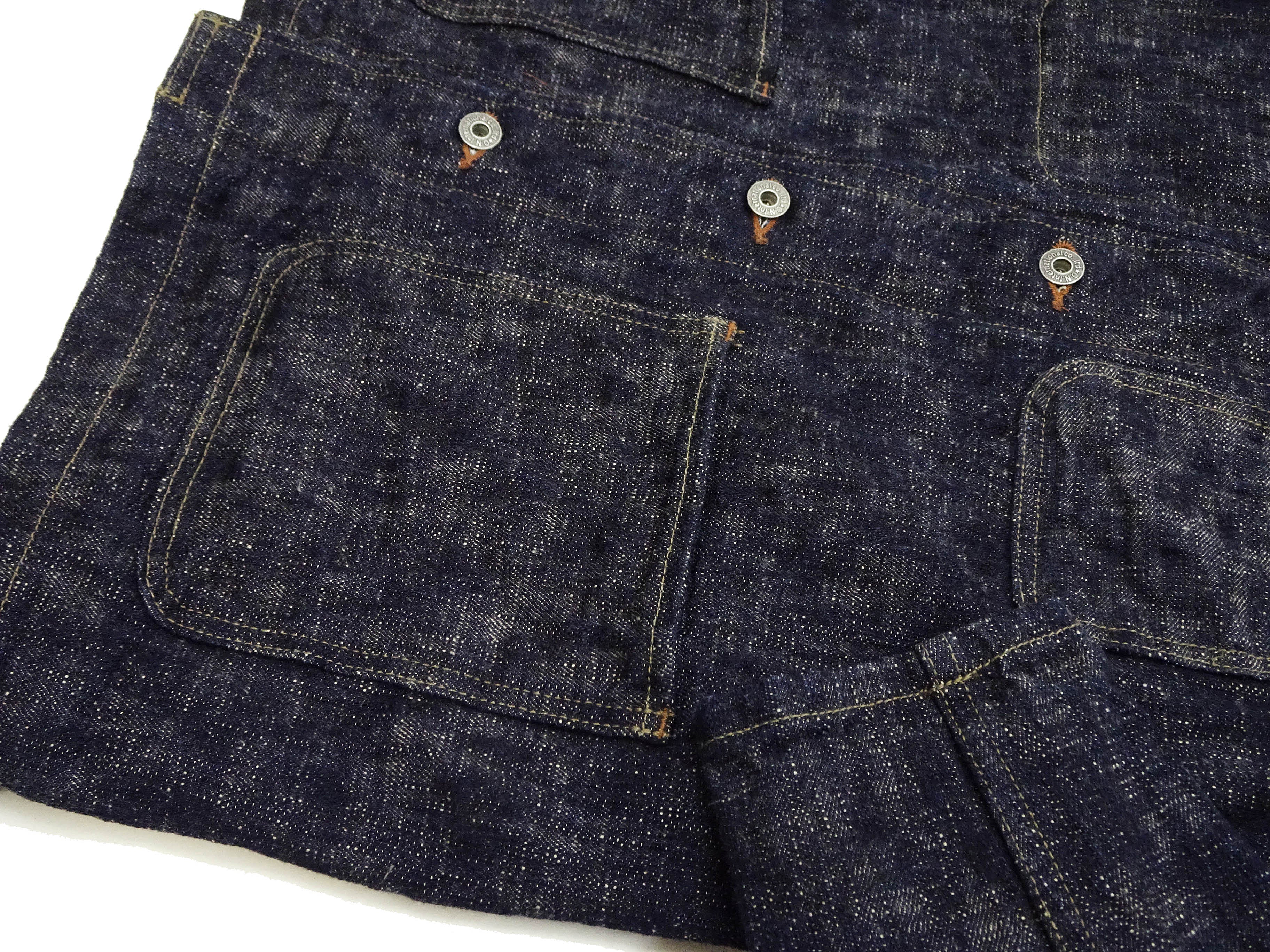 Oni Denim Jacket 03502-kasuri Men's Casual Slim-Fit 17oz. ONI-Kasuri Slub Selvedge Denim Work Coat Chore Coat Indigo One-Wash - Image 10