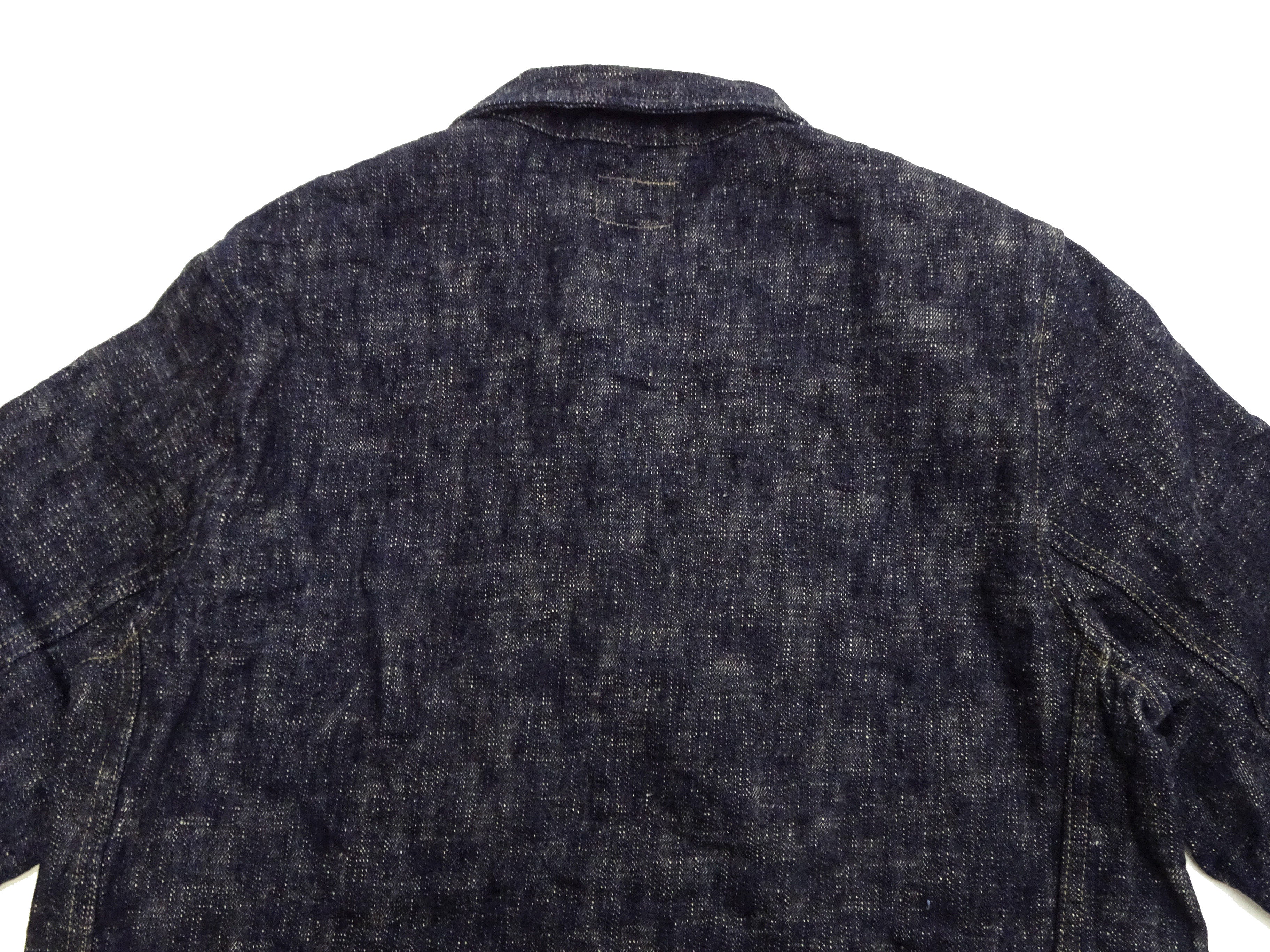 Oni Denim Jacket 03502-kasuri Men's Casual Slim-Fit 17oz. ONI-Kasuri Slub Selvedge Denim Work Coat Chore Coat Indigo One-Wash - Image 18