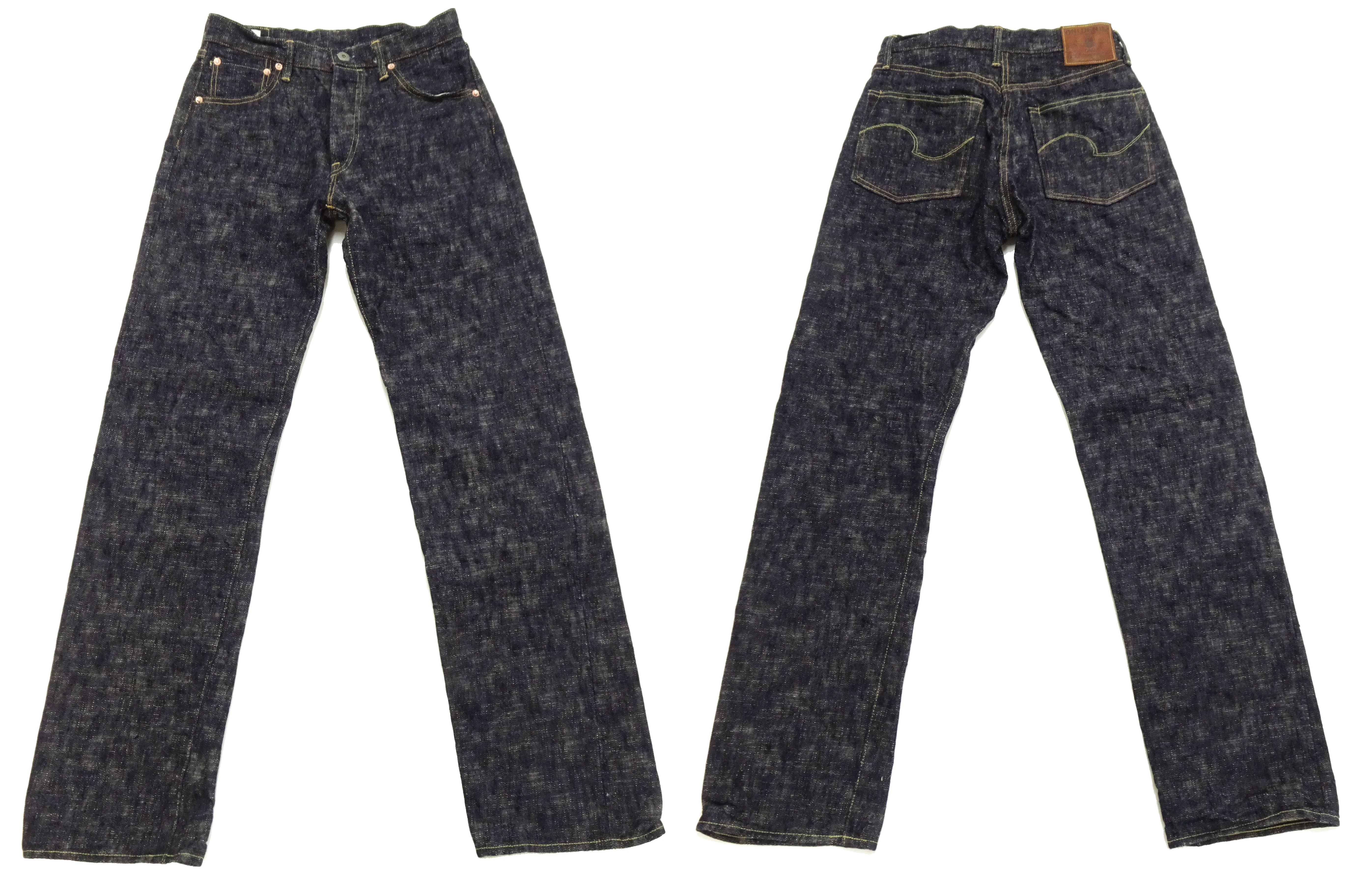 ONI Denim Jeans 595-Kasuri Men's 17oz. ONI-Kasuri Slub Denim Jeans Relaxed Fit with Straight-Leg Indigo Jean Pants ONI595-Kasuri - Image 6