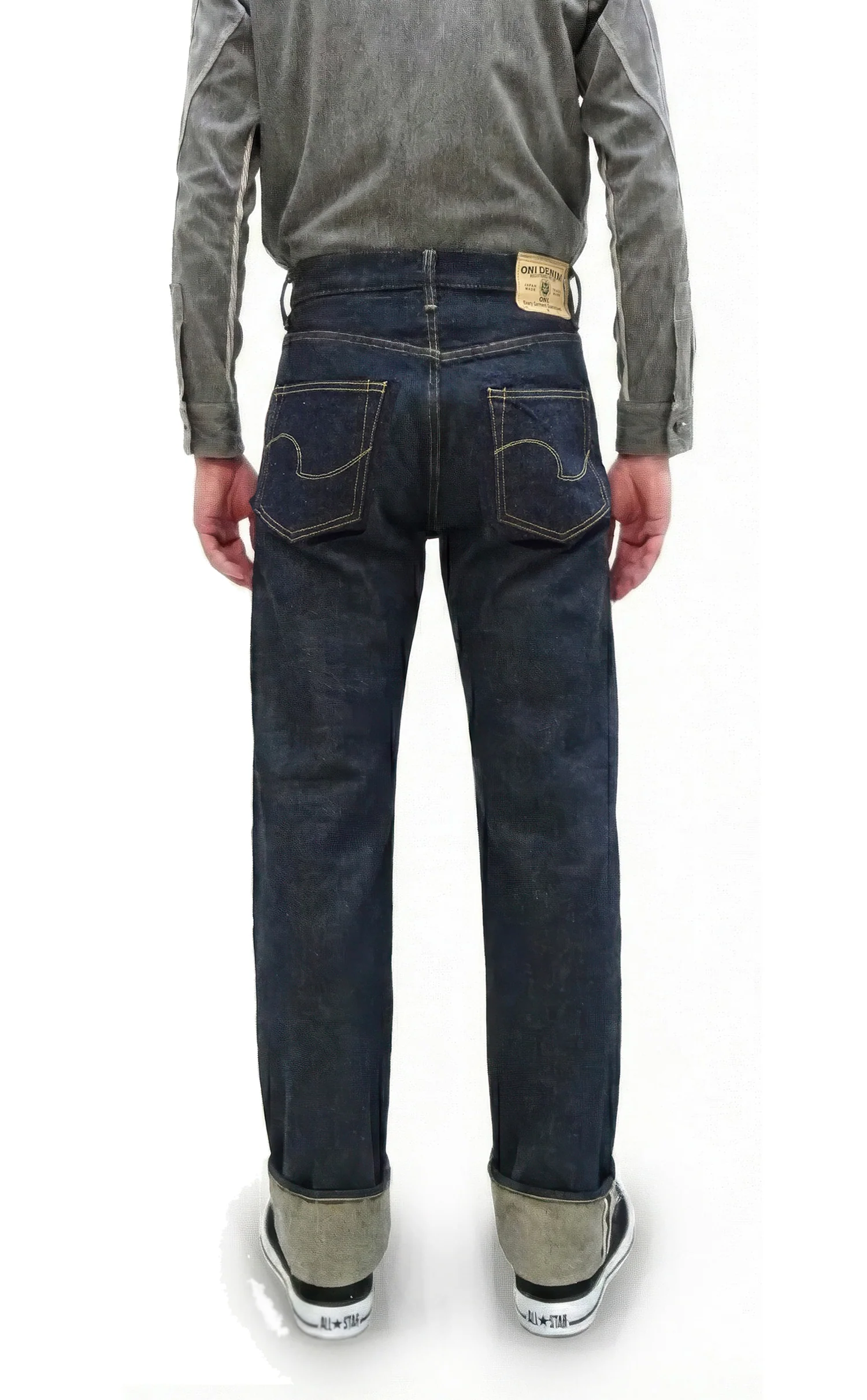 ONI Denim Men's 15oz Selvedge Jeans - Old-Style Spun Yarn & Shuttle-Loom Woven Denim, Regular Straight Fit, Button Fly, Indigo One Wash, Made in Japan (ONI270-Ishikawadai) - Image 4