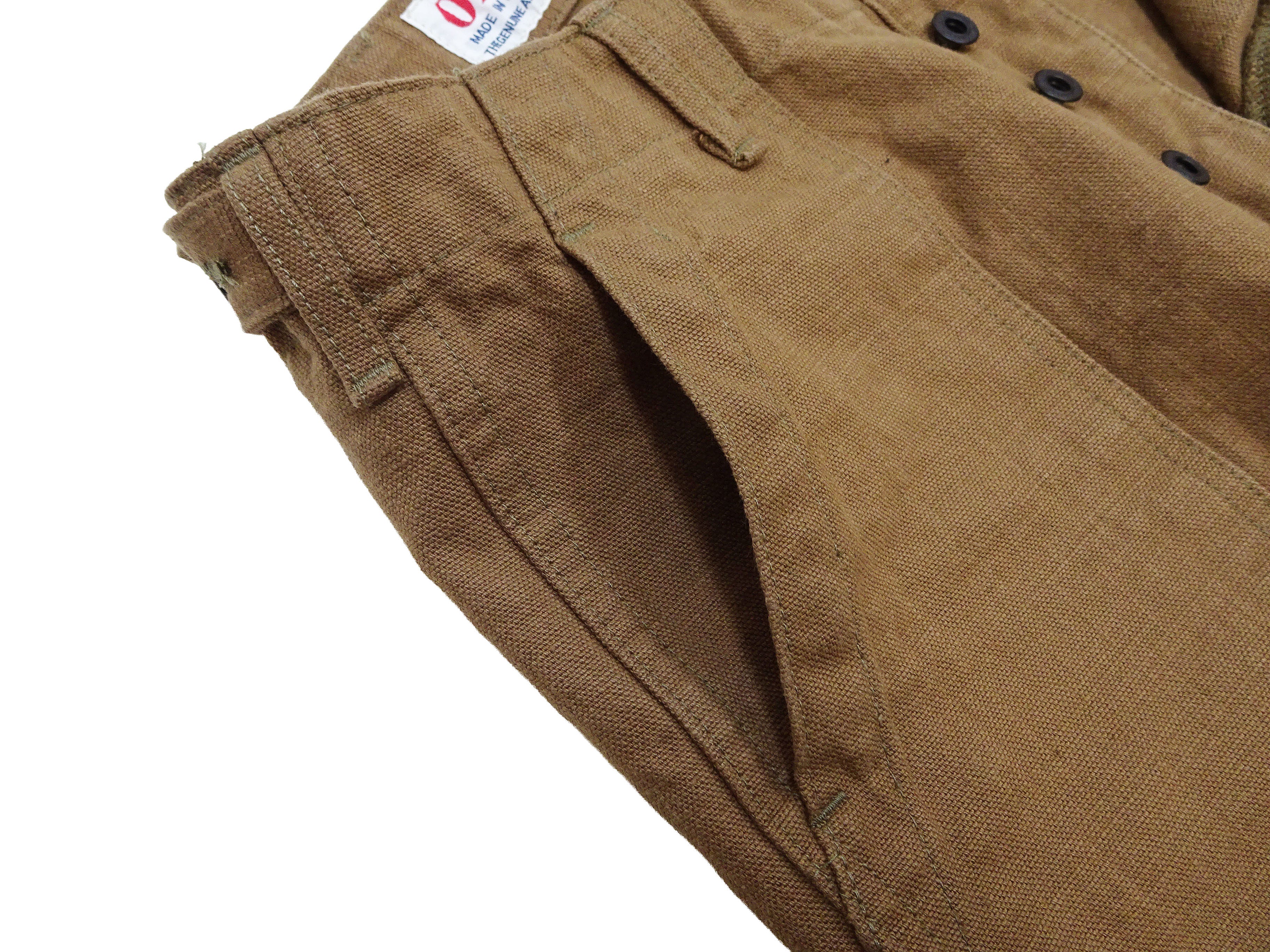 ONI Denim Men's Brown-Khaki Sulfur-Dyed Heavy Oxford Work Pants Relaxed Straight Fit Button Fly Trousers Made in Japan (ONI-207HOX-BRK) - Image 10