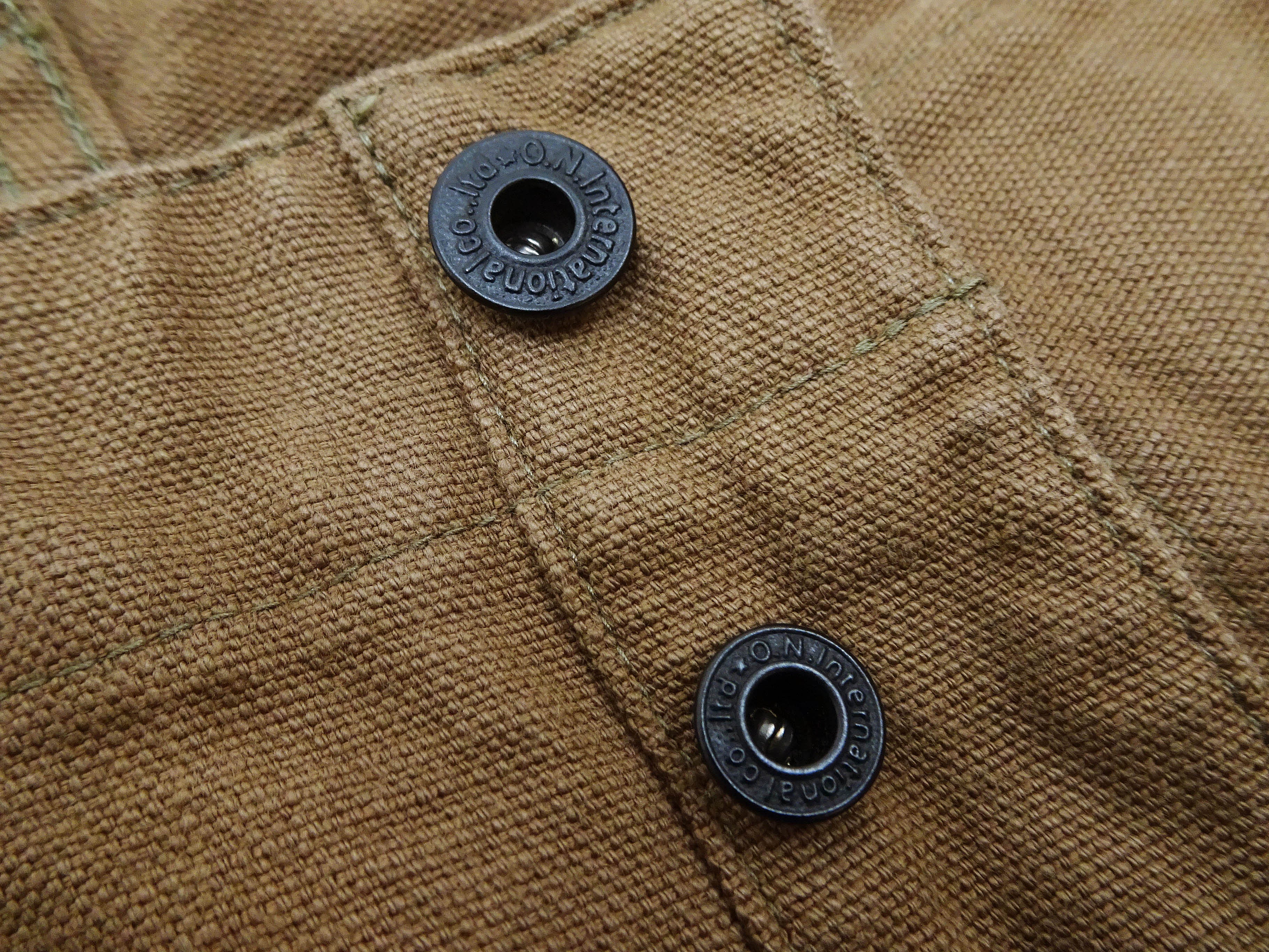 ONI Denim Men's Brown-Khaki Sulfur-Dyed Heavy Oxford Work Pants Relaxed Straight Fit Button Fly Trousers Made in Japan (ONI-207HOX-BRK) - Image 9