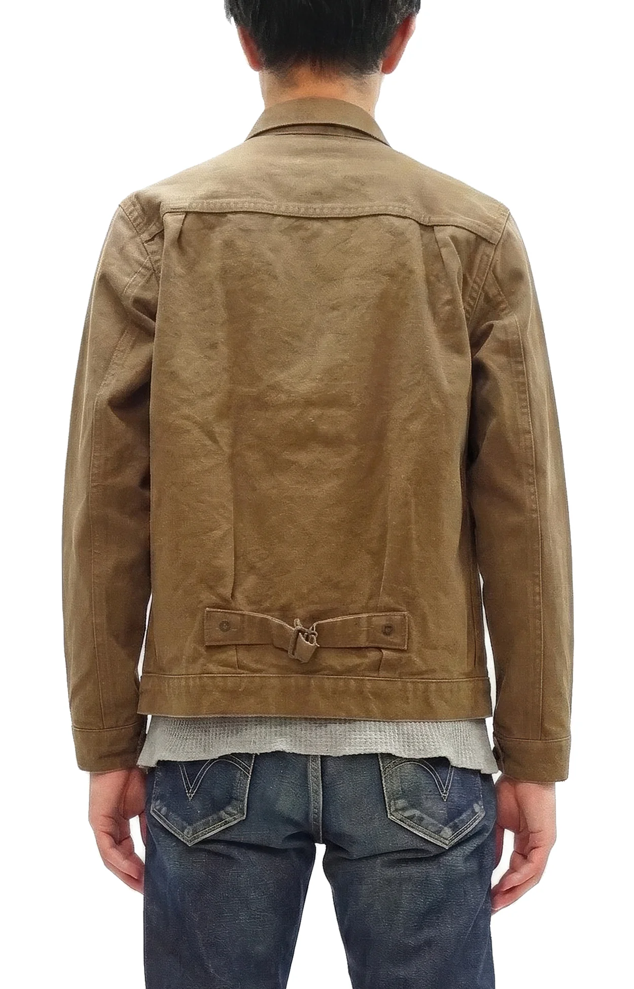 ONI Denim Men's Type I-Inspired Jacket Brown-Khaki 13 oz. Sulfur-Dyed Heavy Oxford Made in Japan (ONI-01507L-HOX-BRK) - Image 6