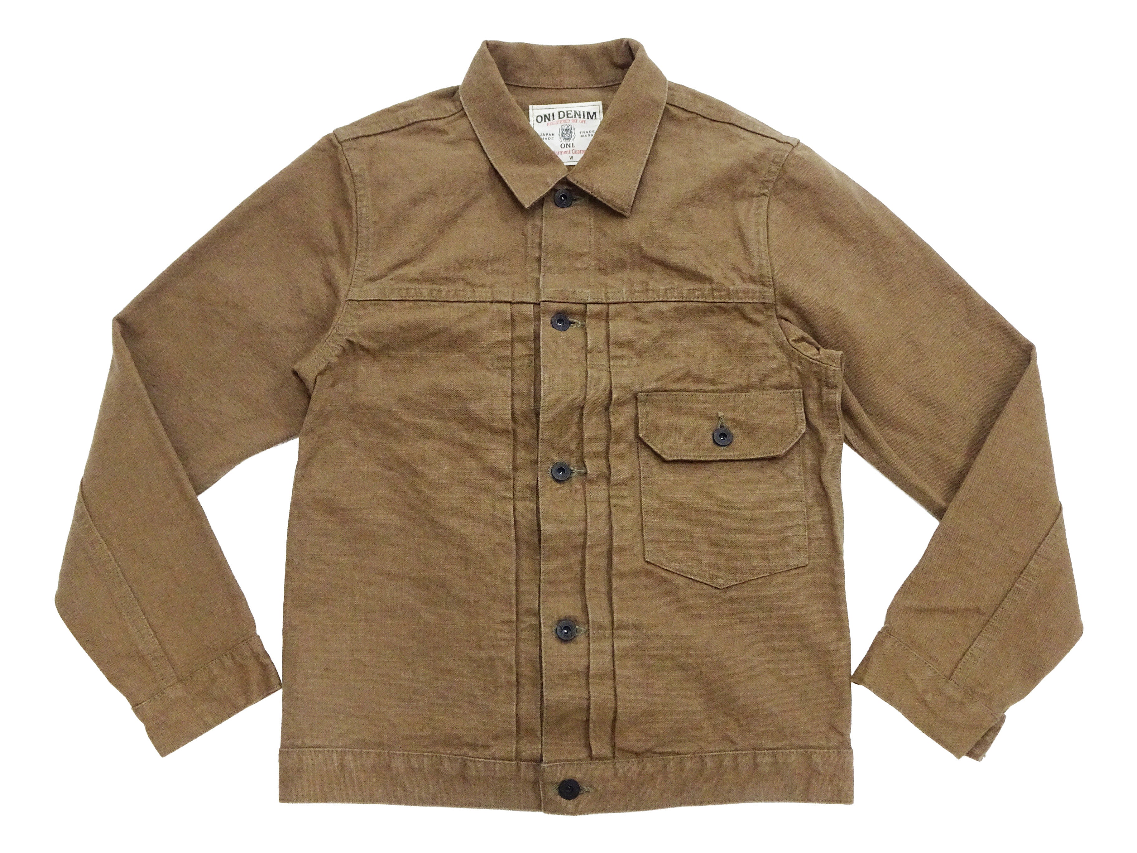 ONI Denim Men's Type I-Inspired Jacket Brown-Khaki 13 oz. Sulfur-Dyed Heavy Oxford Made in Japan (ONI-01507L-HOX-BRK) - Image 7