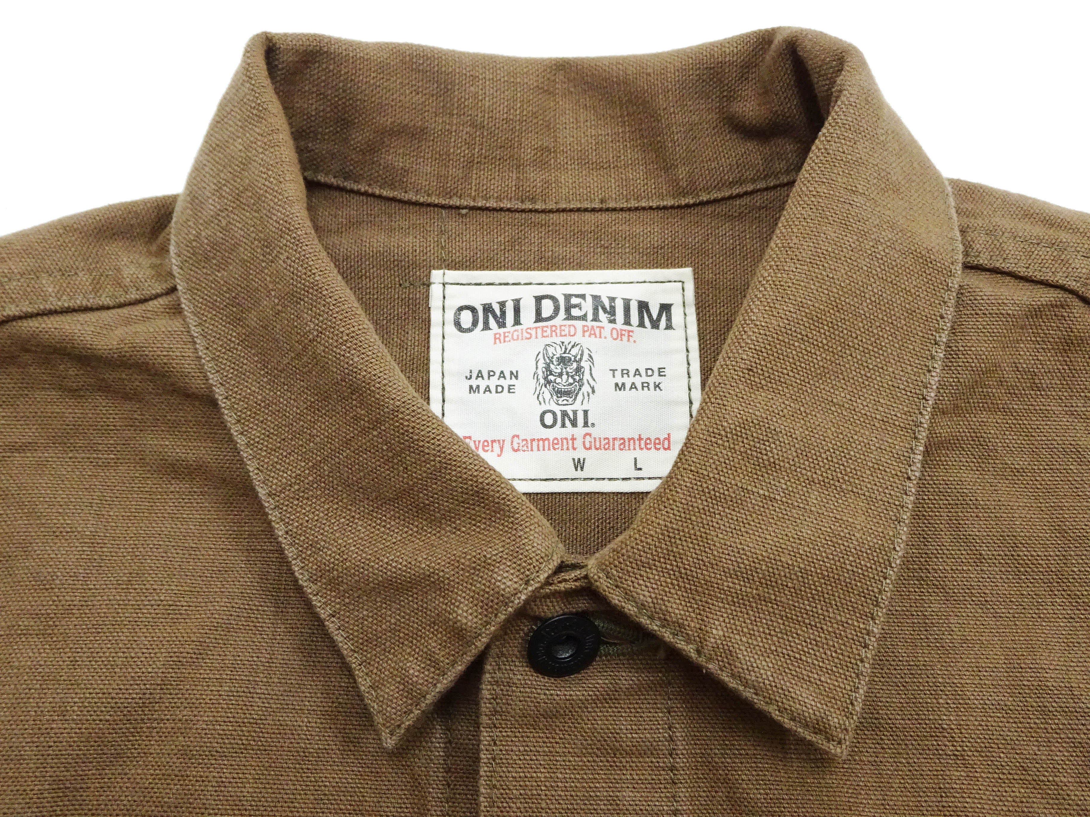 ONI Denim Men's Type I-Inspired Jacket Brown-Khaki 13 oz. Sulfur-Dyed Heavy Oxford Made in Japan (ONI-01507L-HOX-BRK) - Image 9