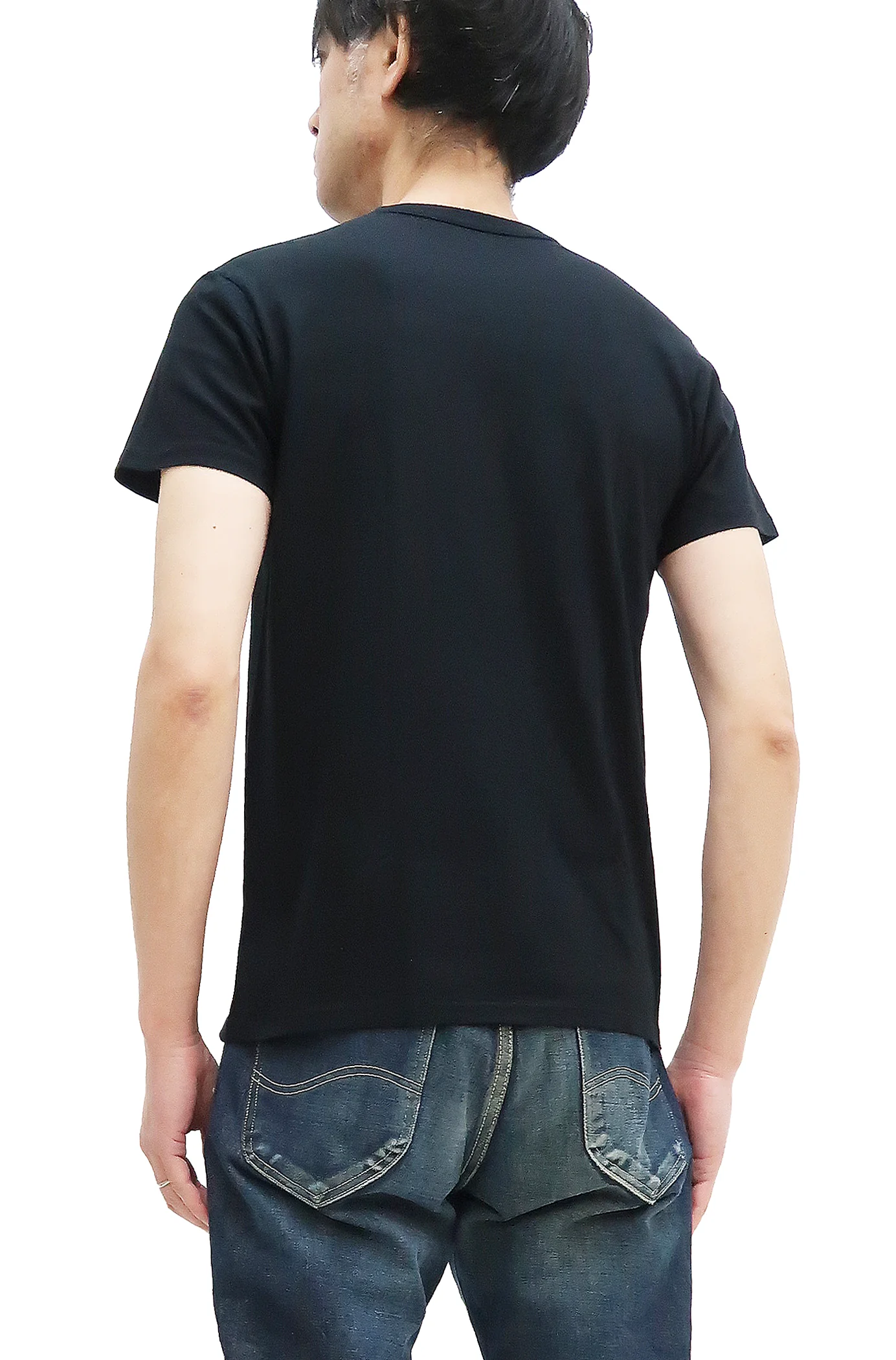 Pherrows 2-Pack T-shirts Men's Pack of two T-shirts Plain Solid Color Lightweight Short Sleeve Loopwheel Tee Pherrow's 2PACK-TEE Black - Image 4