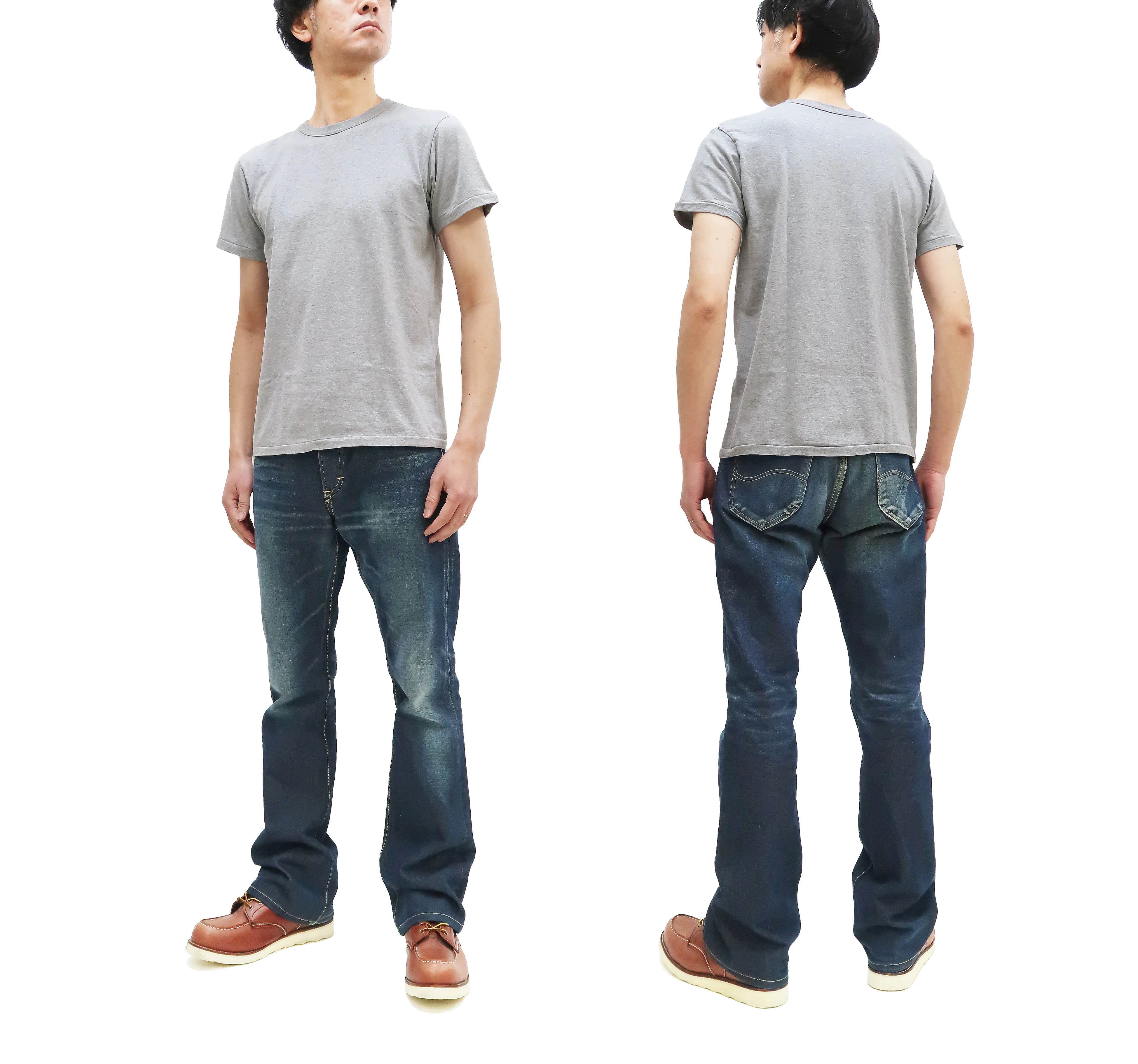 Pherrows 2-Pack T-shirts Men's Pack of two T-shirts Plain Solid Color Lightweight Short Sleeve Loopwheel Tee Pherrow's 2PACK-TEE Heather-Gray - Image 3