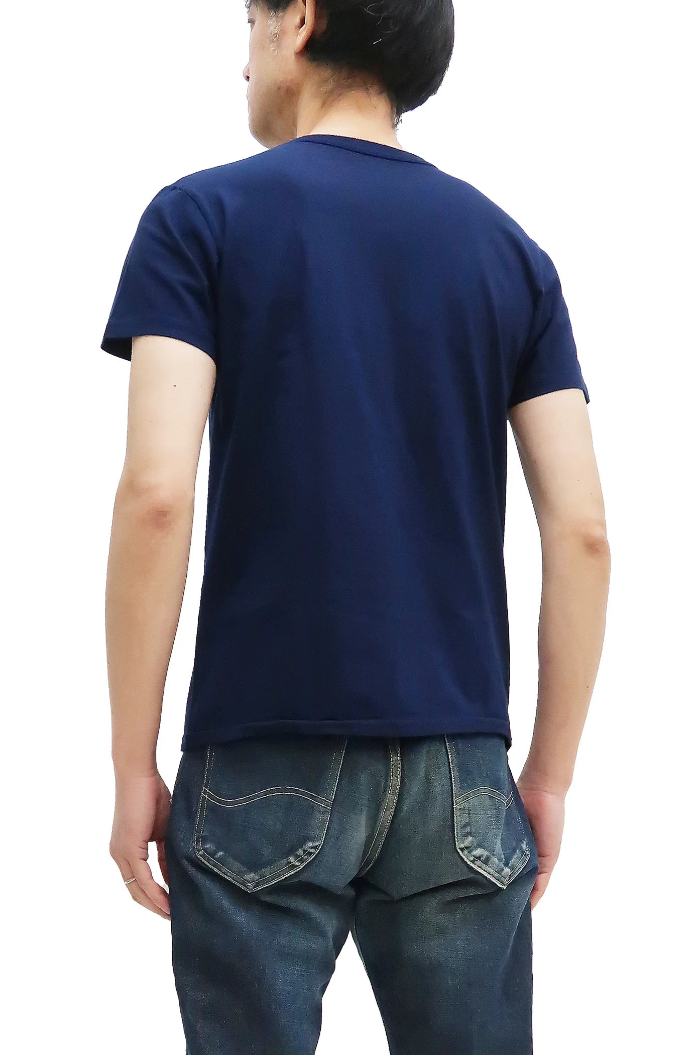 Pherrows 2-Pack T-shirts Men's Pack of two T-shirts Plain Solid Color Lightweight Short Sleeve Loopwheel Tee Pherrow's 2PACK-TEE Navy-Blue - Image 4