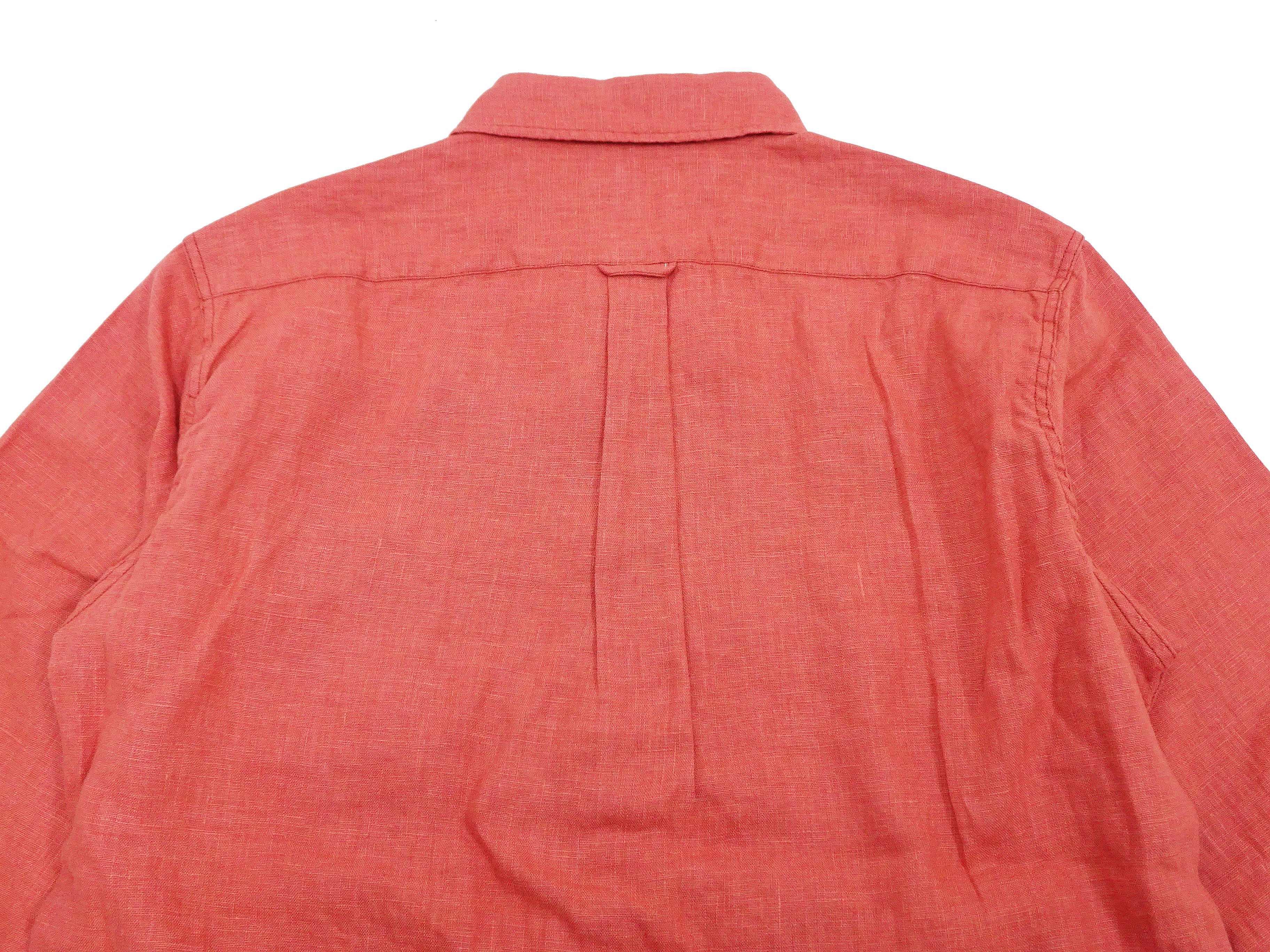 Pherrow's Linen 3/4 Sleeve Shirt Men's Casual Plain Button Up Shirt with Button-Down Collar Pherrows 24S-P7BD1 Salmon - Image 13