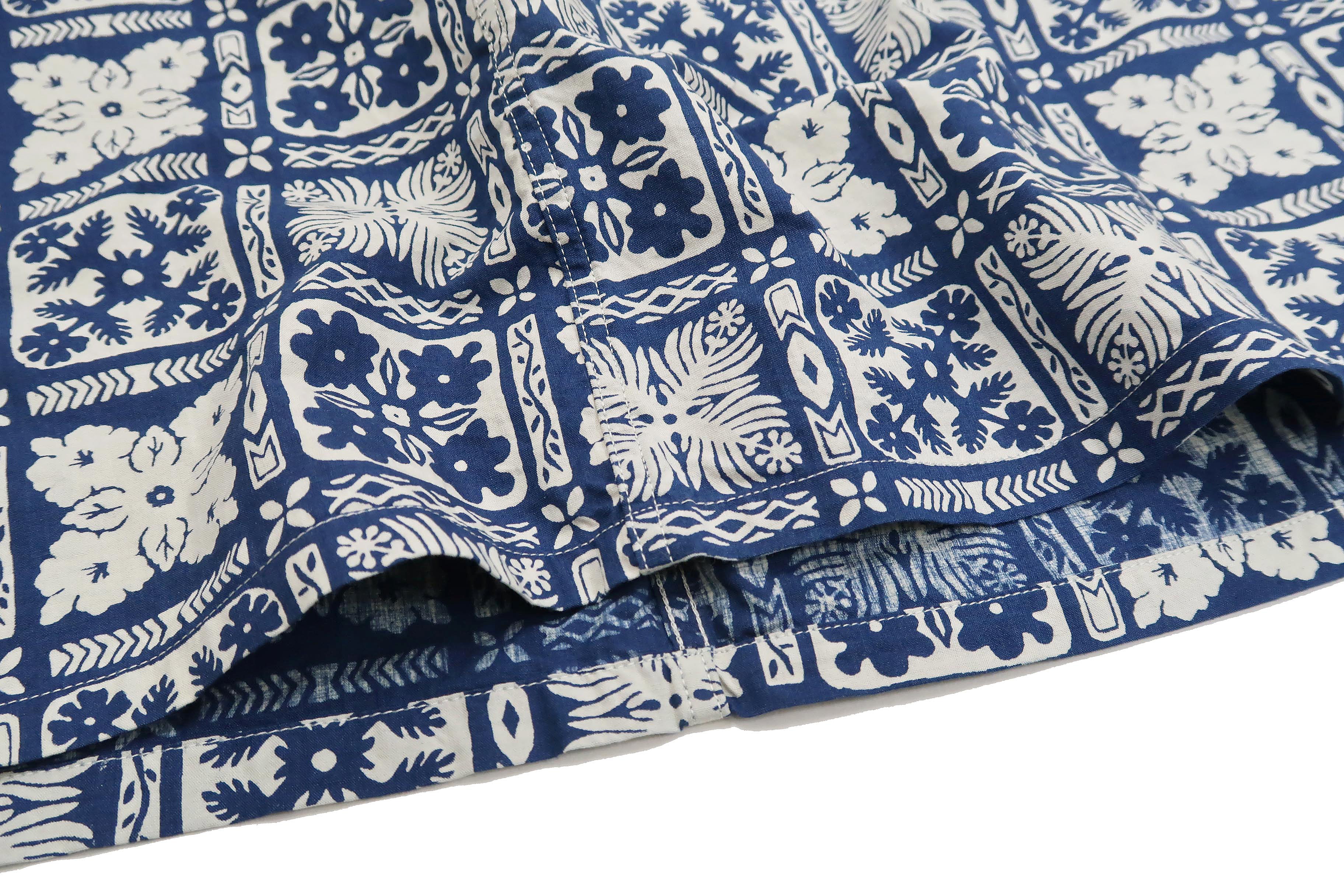 Pherrow's Shirt Men's Short Sleeve Hawaiian Pattern Print Indigo Casual Resort Collar Shirt Pherrows 22S-PIS1 - Image 10