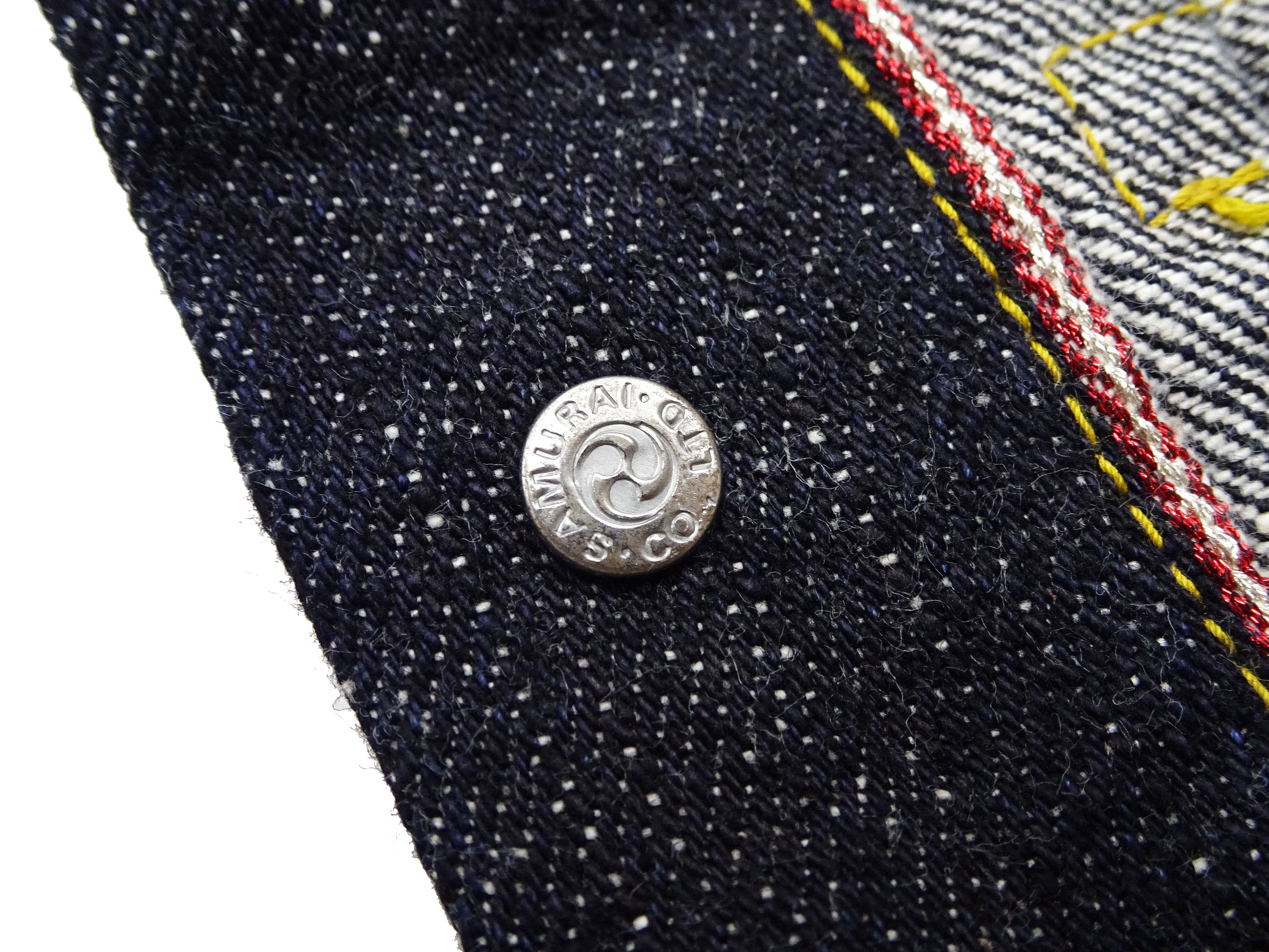 Samurai Jeans Denim Jacket S556VX Men's Type 1 Style 17 Oz. Denim Jean Jacket One-Wash - Image 19