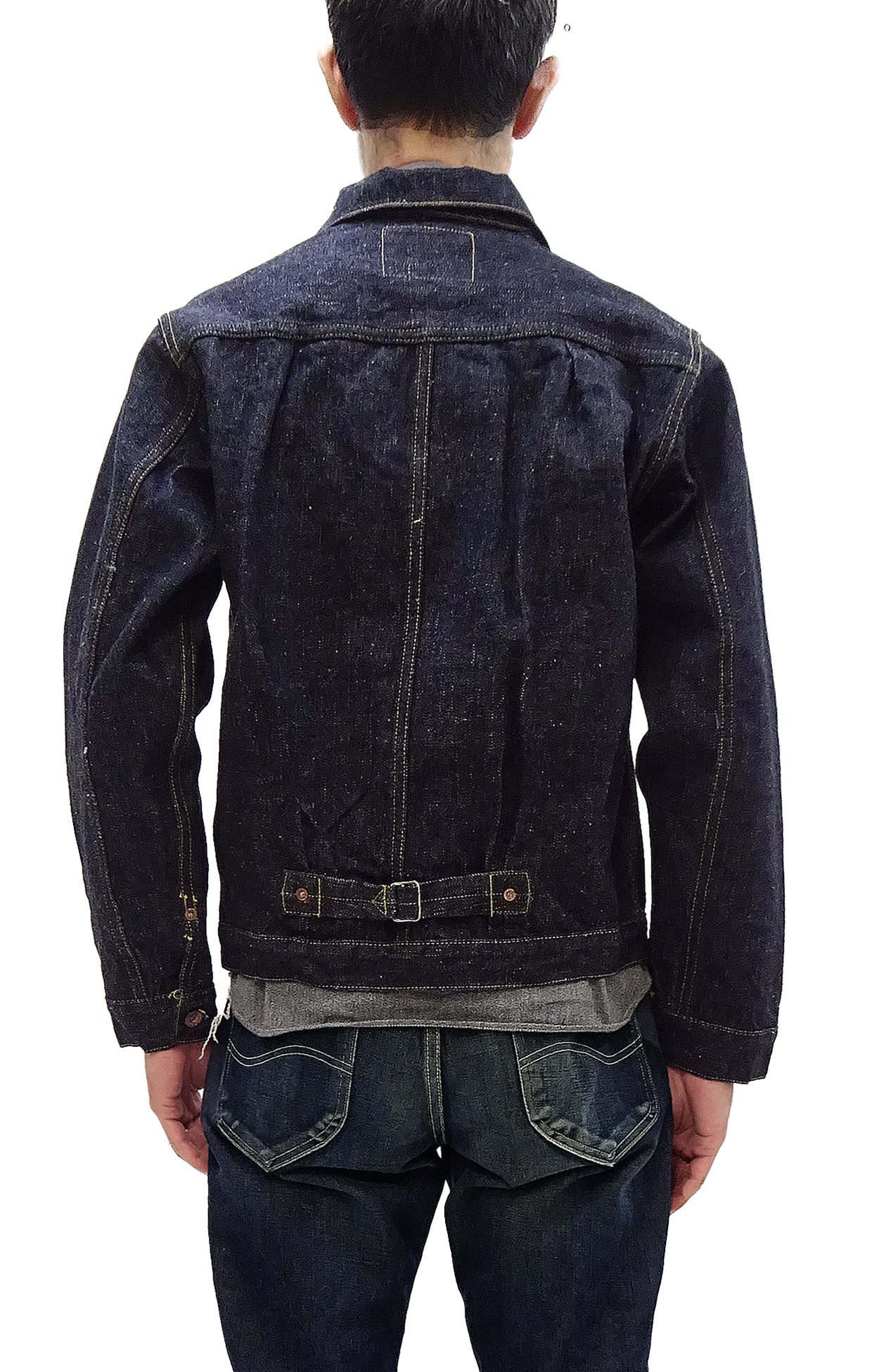 Samurai Jeans Denim Jacket S556VX Men's Type 1 Style 17 Oz. Denim Jean Jacket One-Wash - Image 5