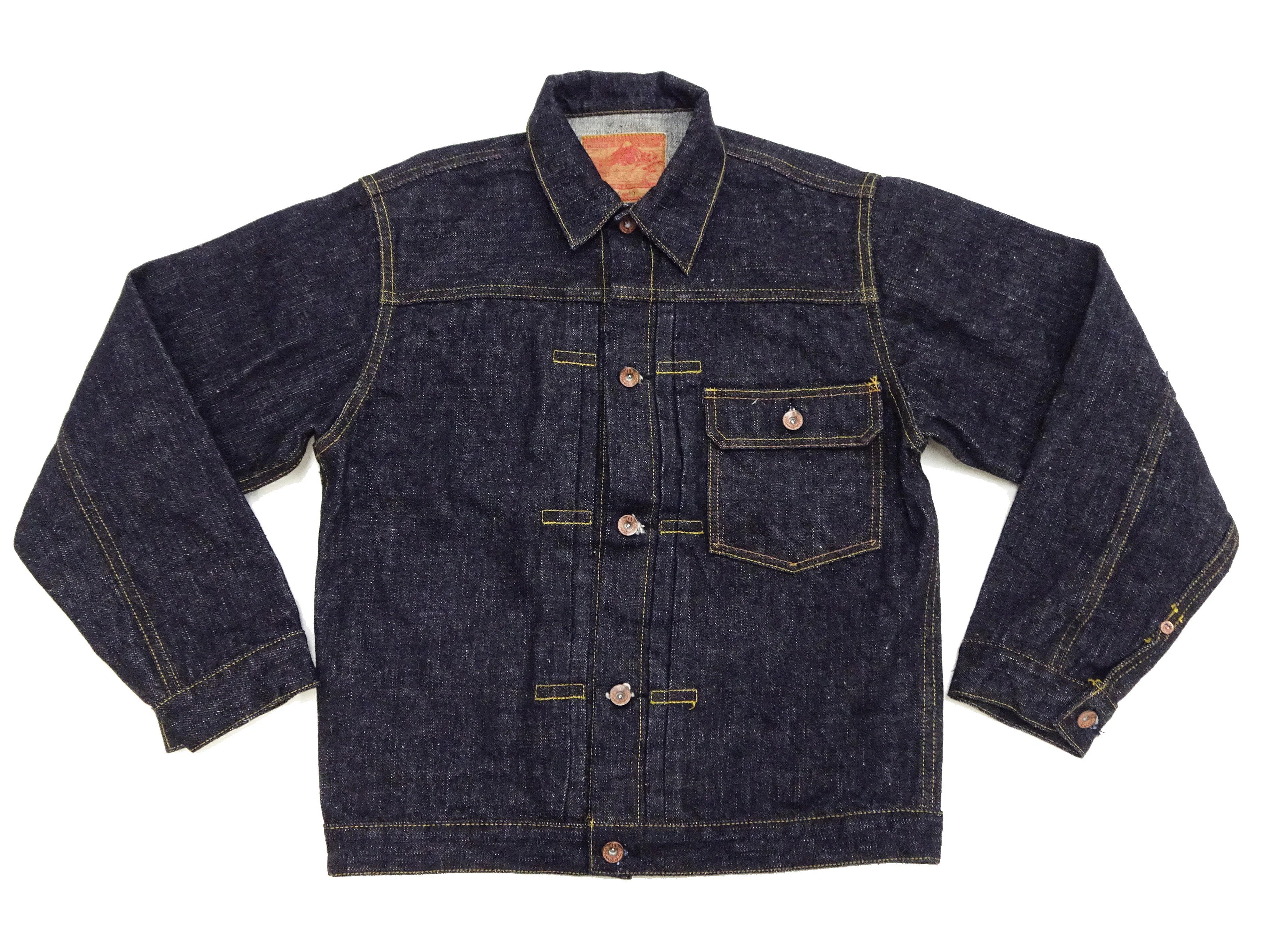 Samurai Jeans Denim Jacket S556VX Men's Type 1 Style 17 Oz. Denim Jean Jacket One-Wash - Image 7