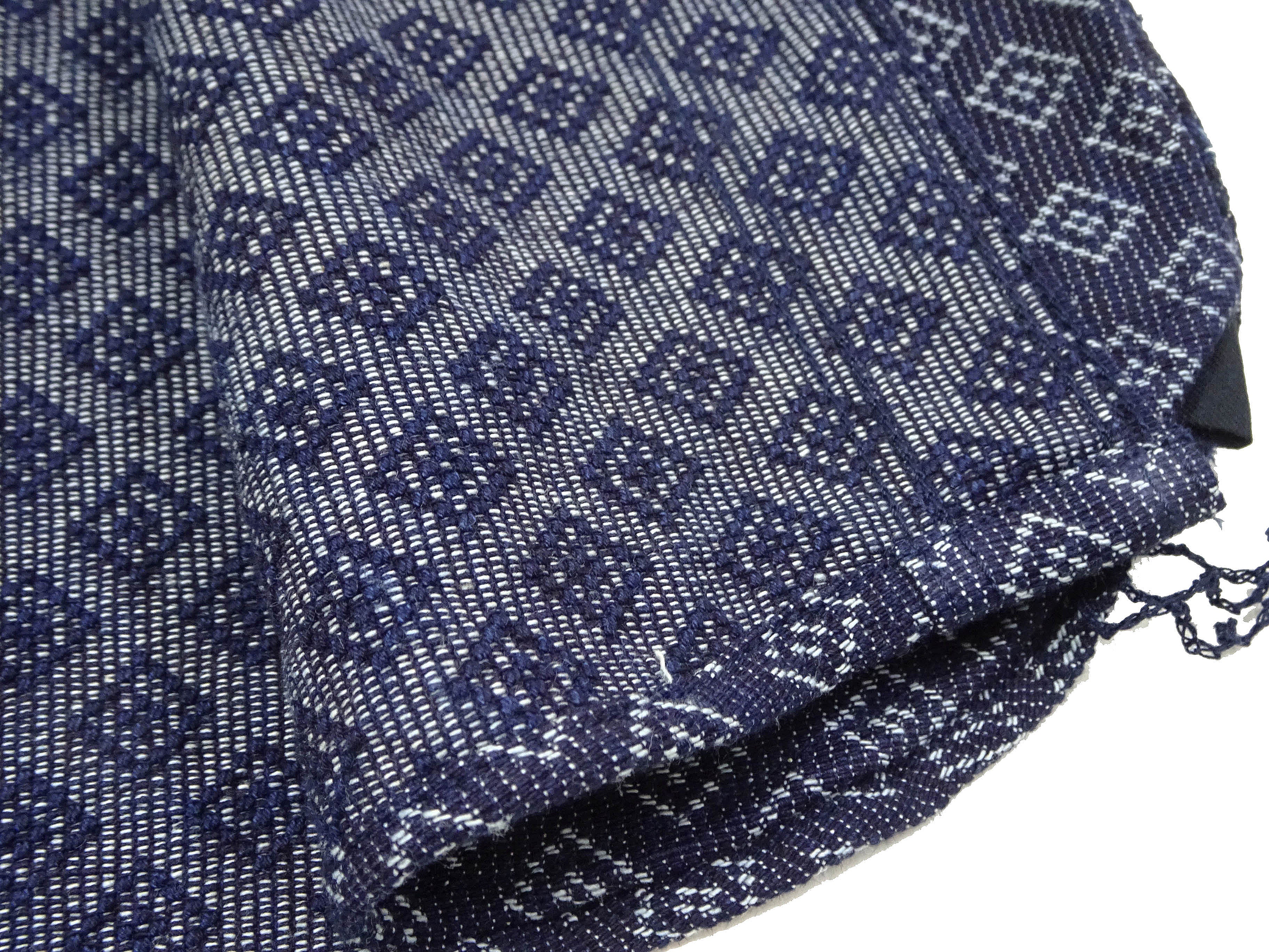 Samurai Jeans Indigo Sashiko Shirt Men's Diamond Stitch Sashiko Long Sleeve Button Up Work Shirt SSS23-SSK - Image 13