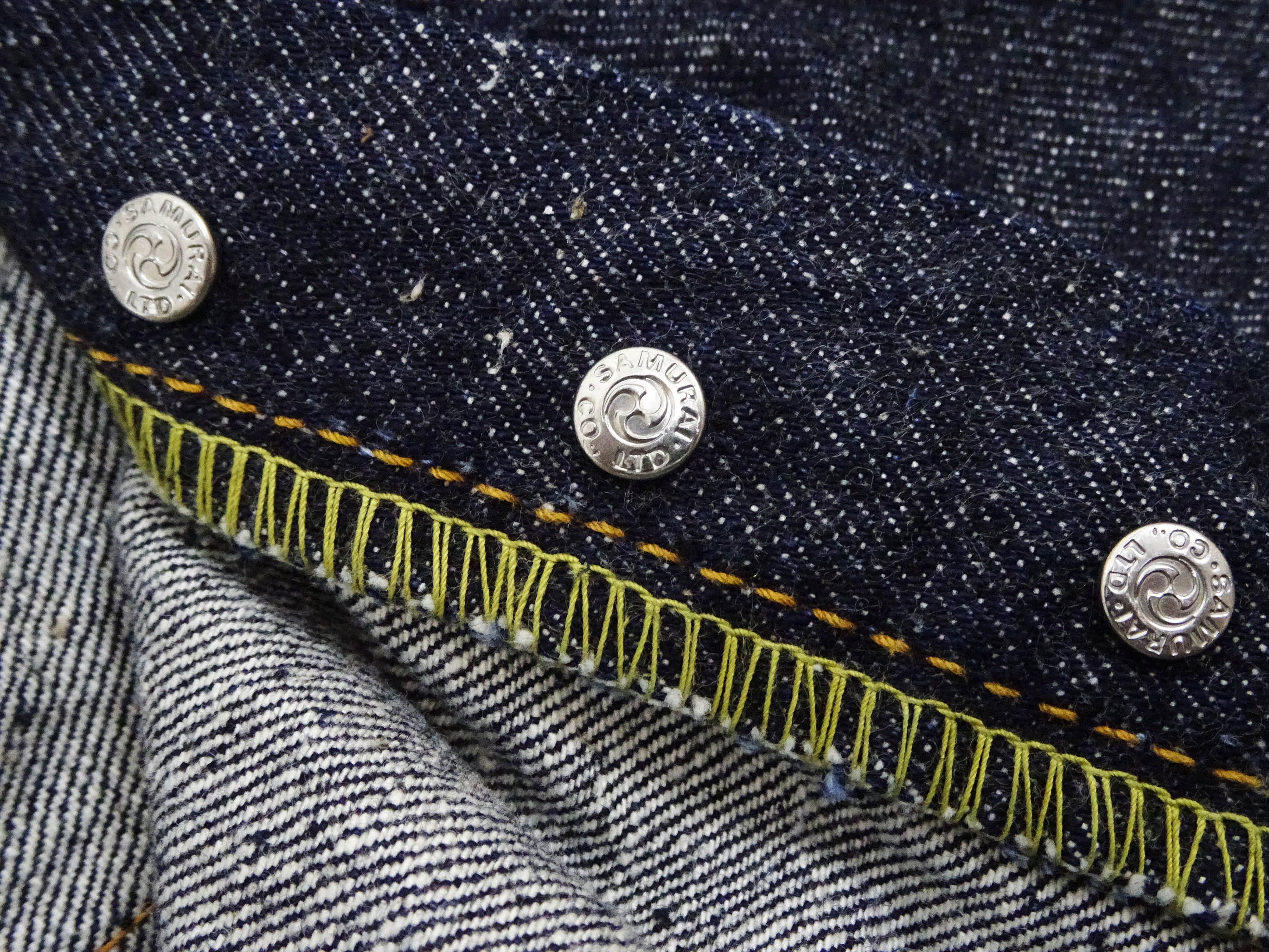Samurai Jeans S0510XXII Men's Regular Straight Fit One-Washed 15 Oz. Indigo Japanese Denim Pants One Wash - Image 16