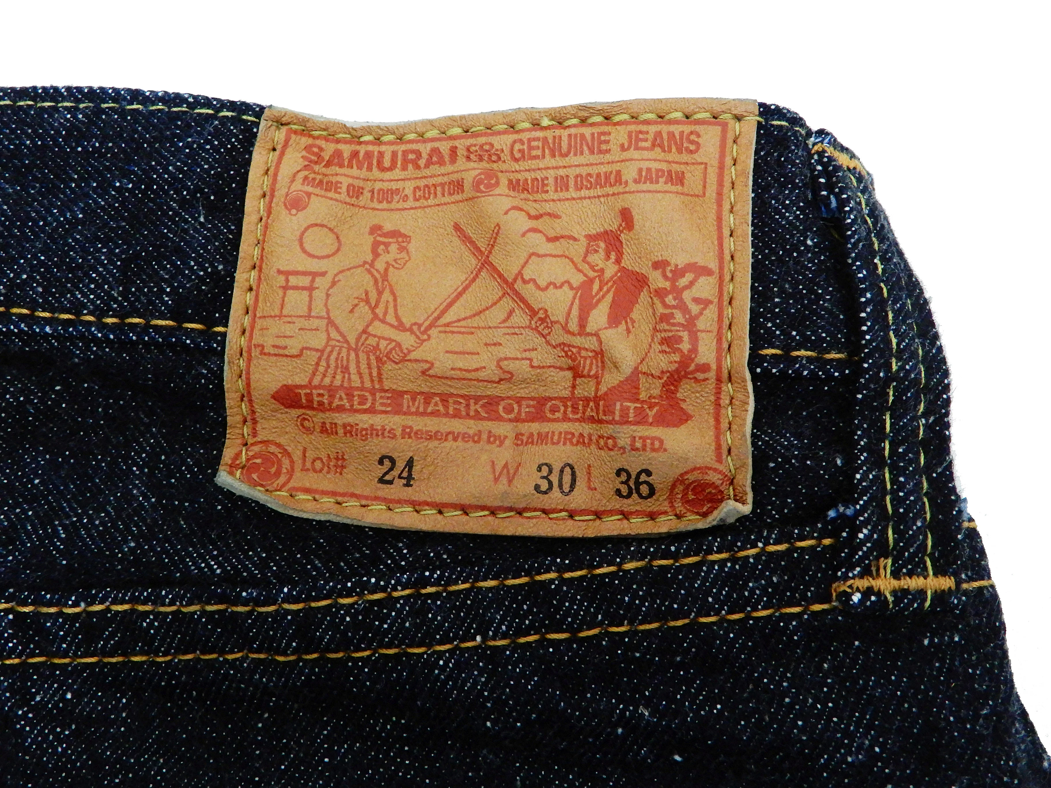 Samurai Jeans S0510XXII Men's Regular Straight Fit One-Washed 15 Oz. Indigo Japanese Denim Pants One Wash - Image 20