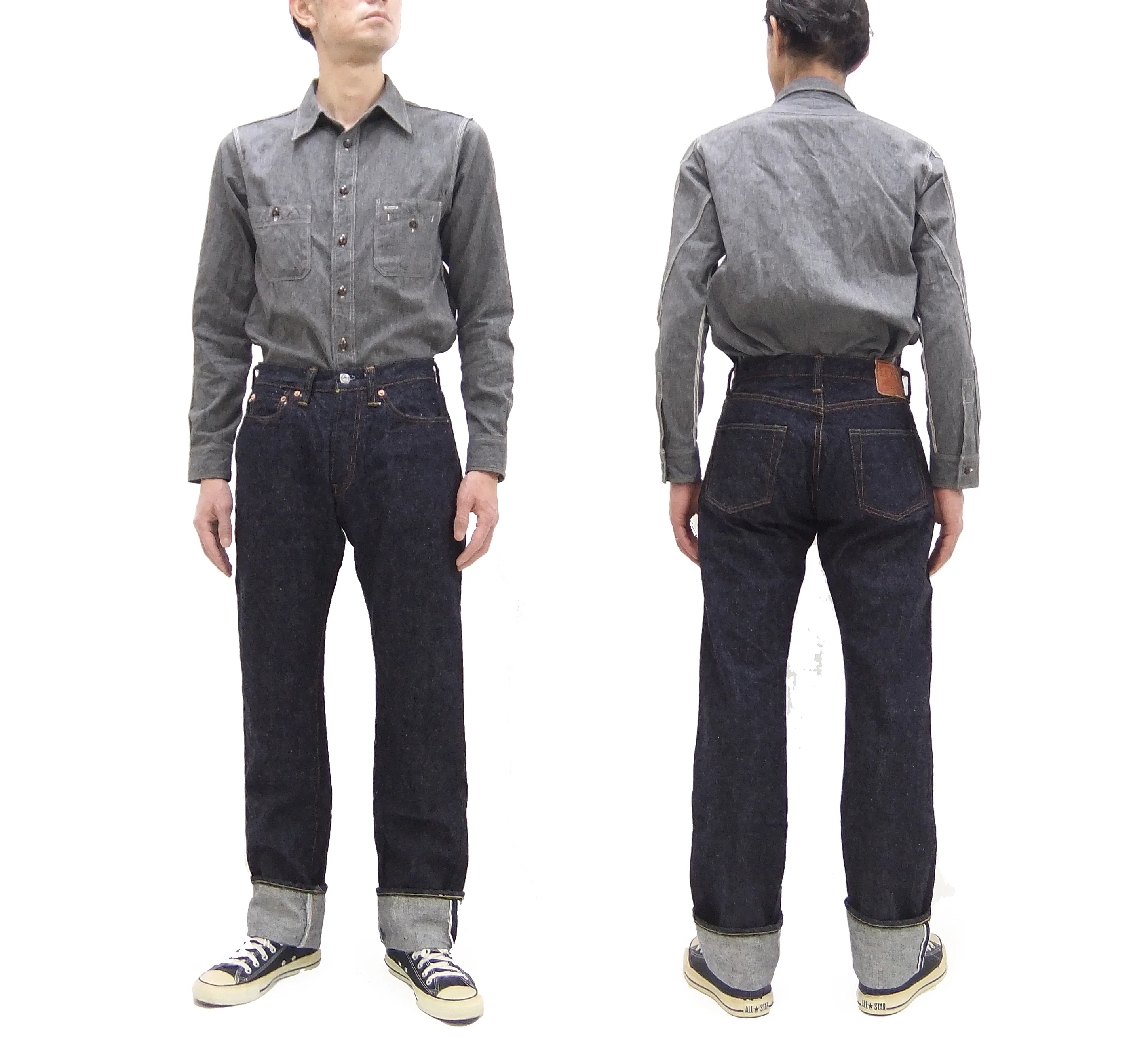 Samurai Jeans S0510XXII Men's Regular Straight Fit One-Washed 15 Oz. Indigo Japanese Denim Pants One Wash - Image 3