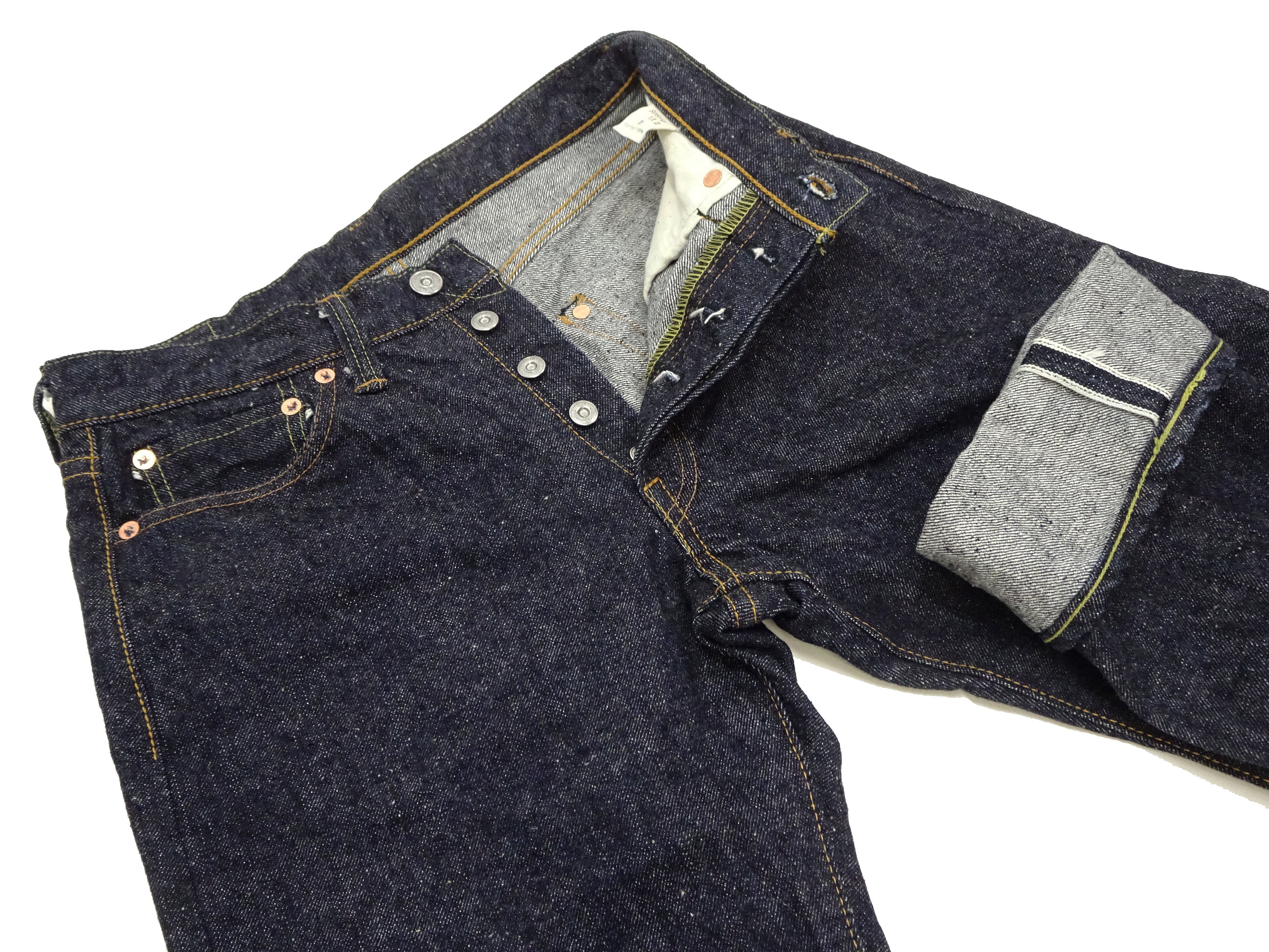 Samurai Jeans S0510XXII Men's Regular Straight Fit One-Washed 15 Oz. Indigo Japanese Denim Pants One Wash - Image 7