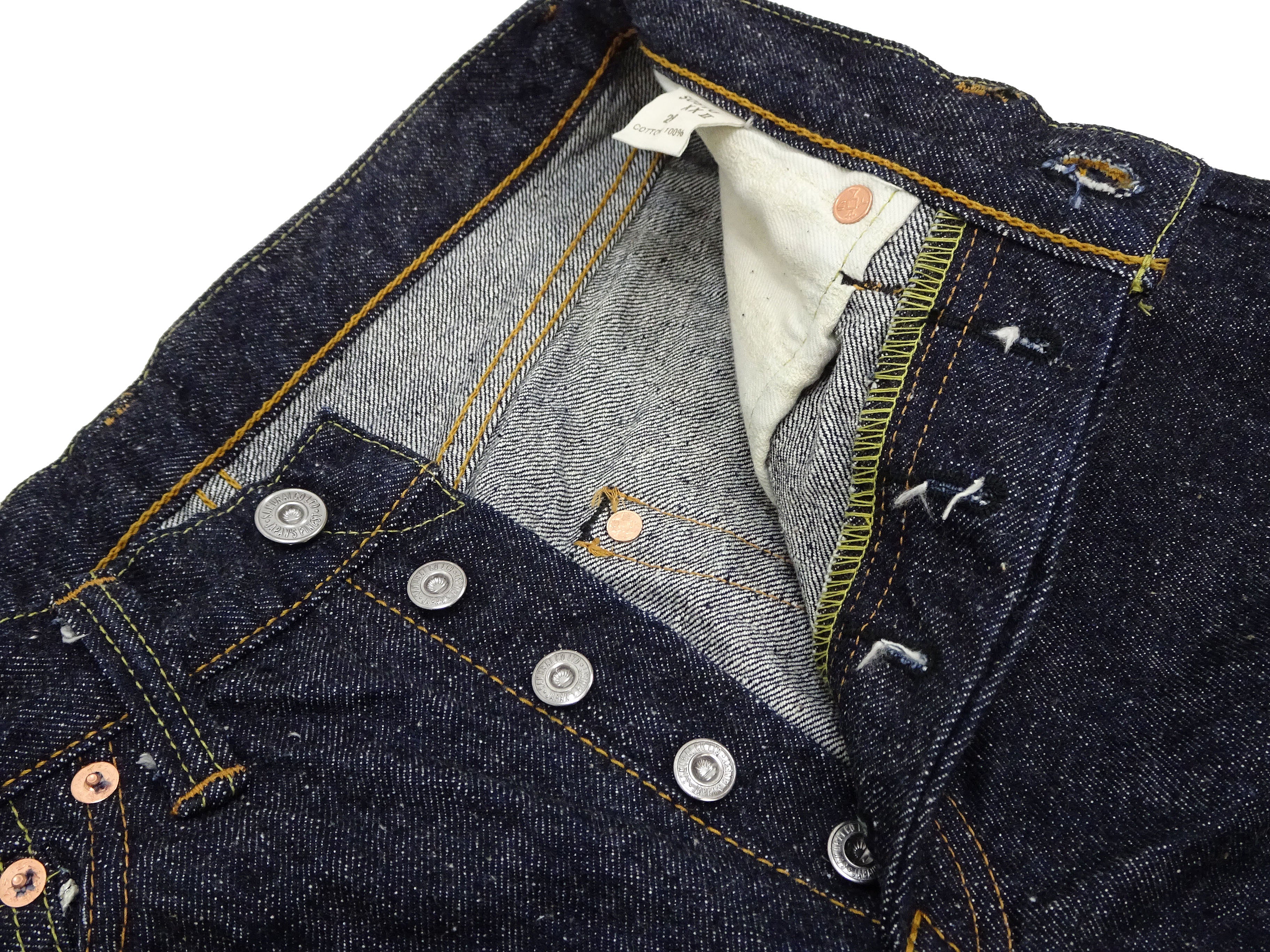 Samurai Jeans S0510XXII Men's Regular Straight Fit One-Washed 15 Oz. Indigo Japanese Denim Pants One Wash - Image 8