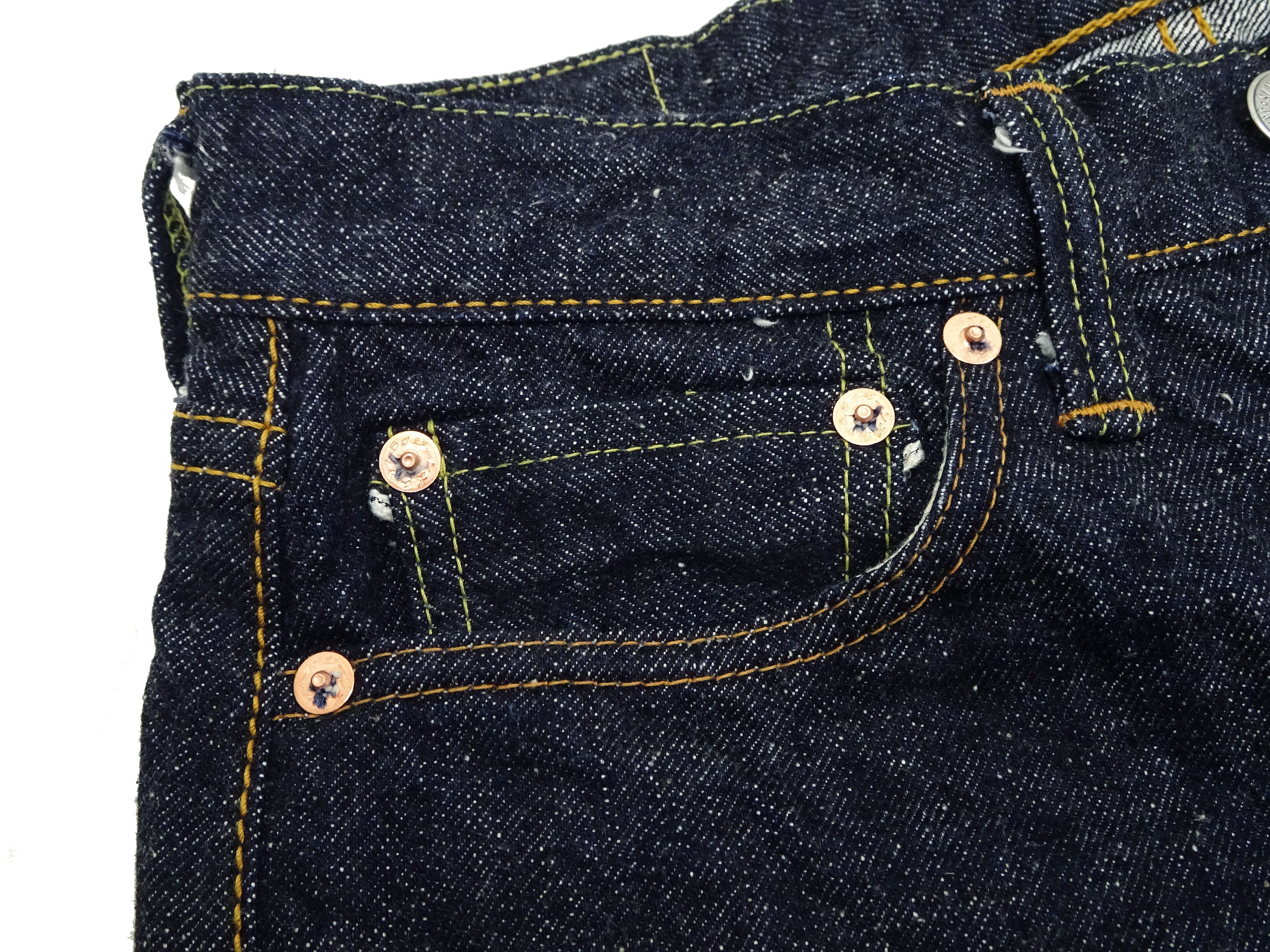 Samurai Jeans S0510XXII Men's Regular Straight Fit One-Washed 15 Oz. Indigo Japanese Denim Pants One Wash - Image 9