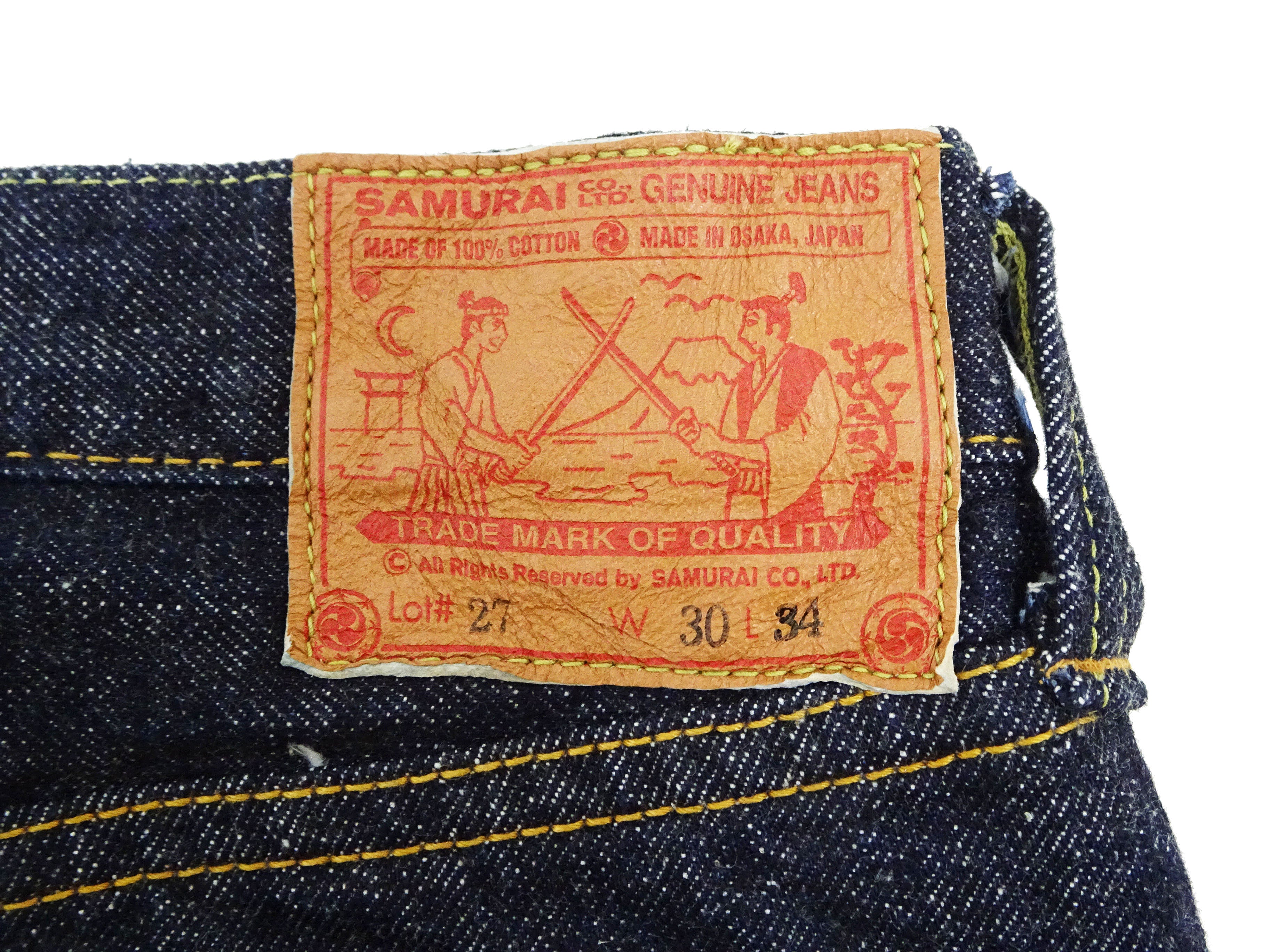 Samurai Jeans S0511XXII Men's Slim Tapered Fit One-Washed 15 Oz. Japanese Indigo Denim Pants - Image 13