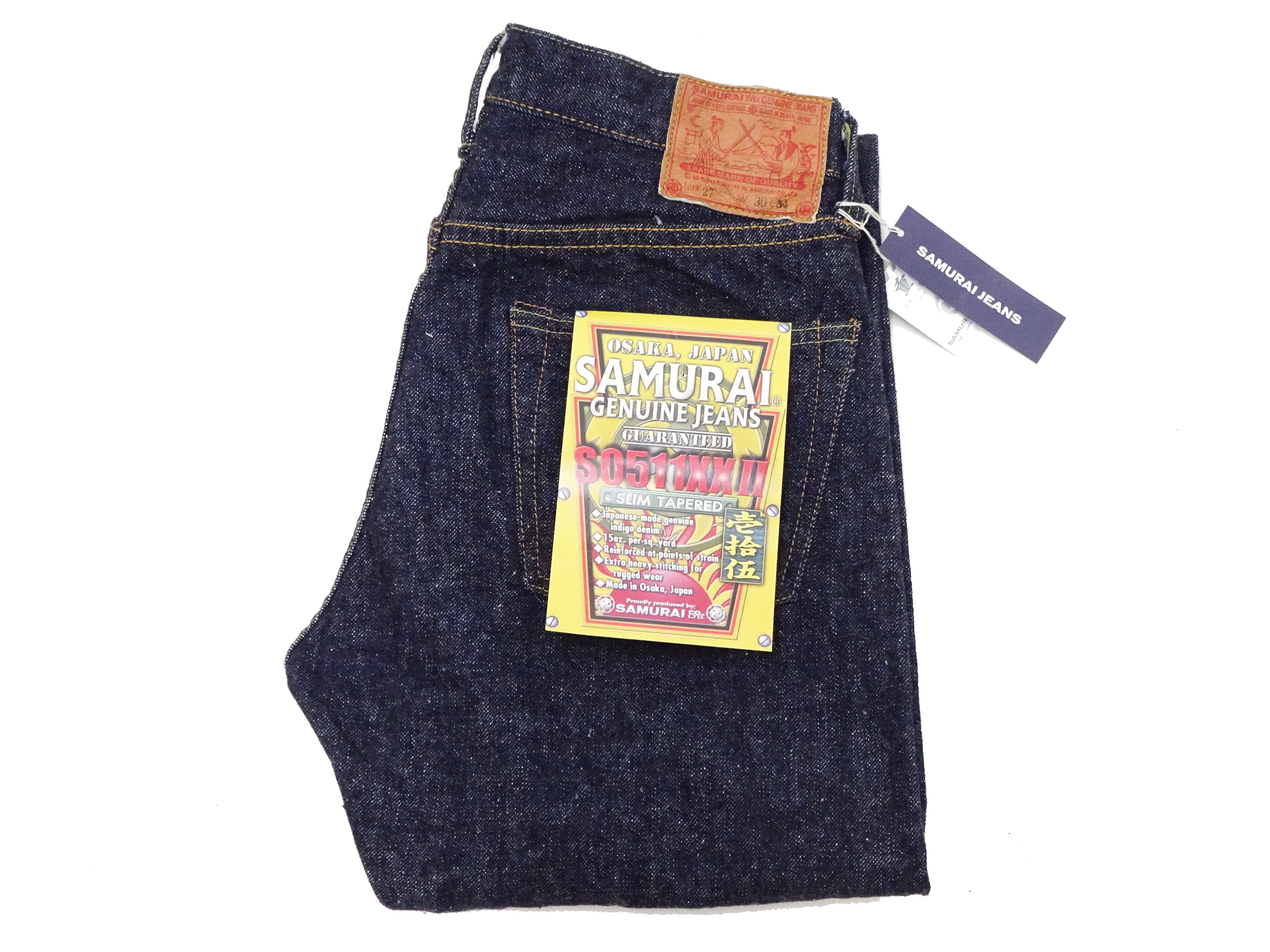 Samurai Jeans S0511XXII Men's Slim Tapered Fit One-Washed 15 Oz. Japanese Indigo Denim Pants - Image 19