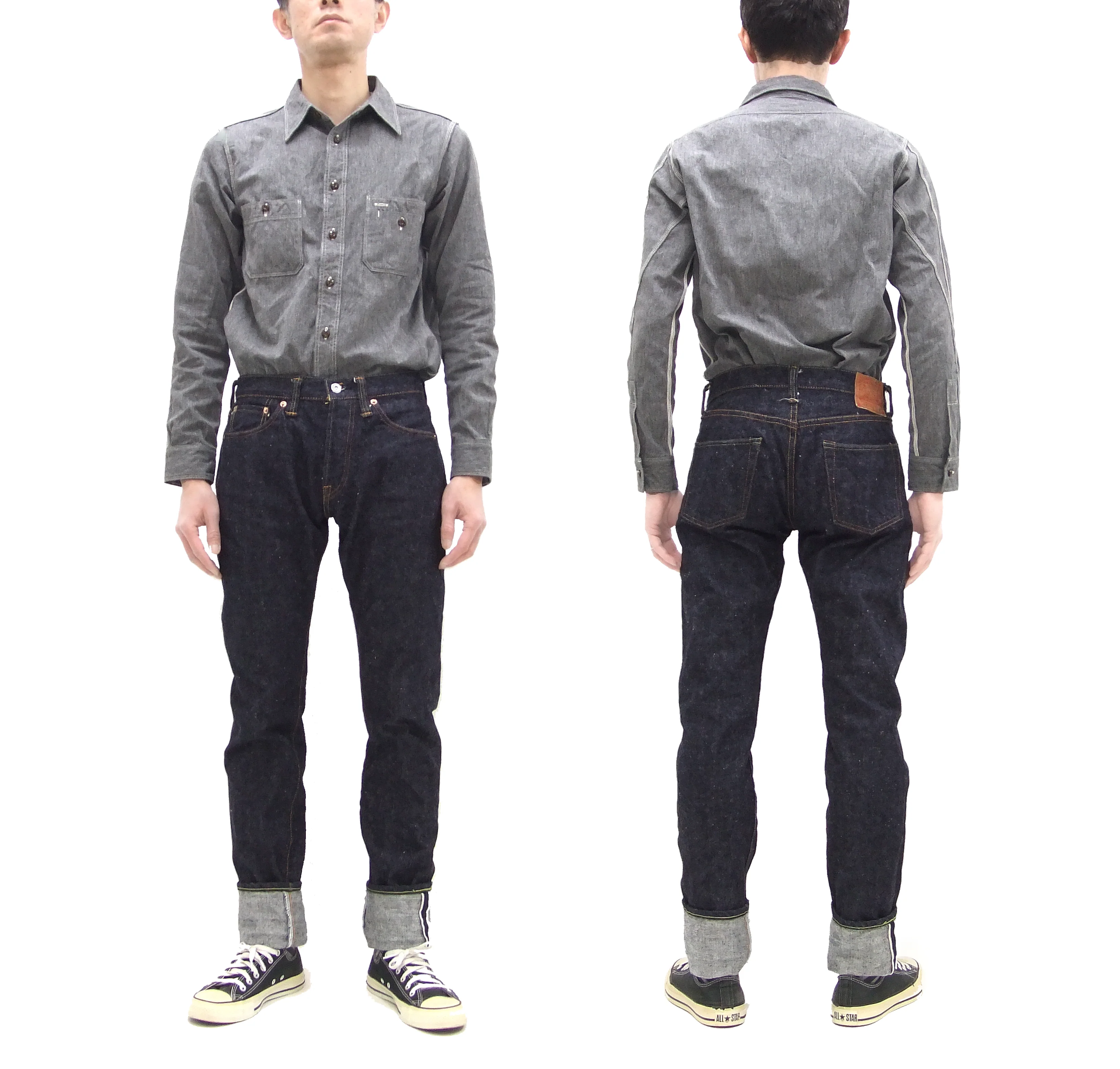 Samurai Jeans S0511XXII Men's Slim Tapered Fit One-Washed 15 Oz. Japanese Indigo Denim Pants - Image 3