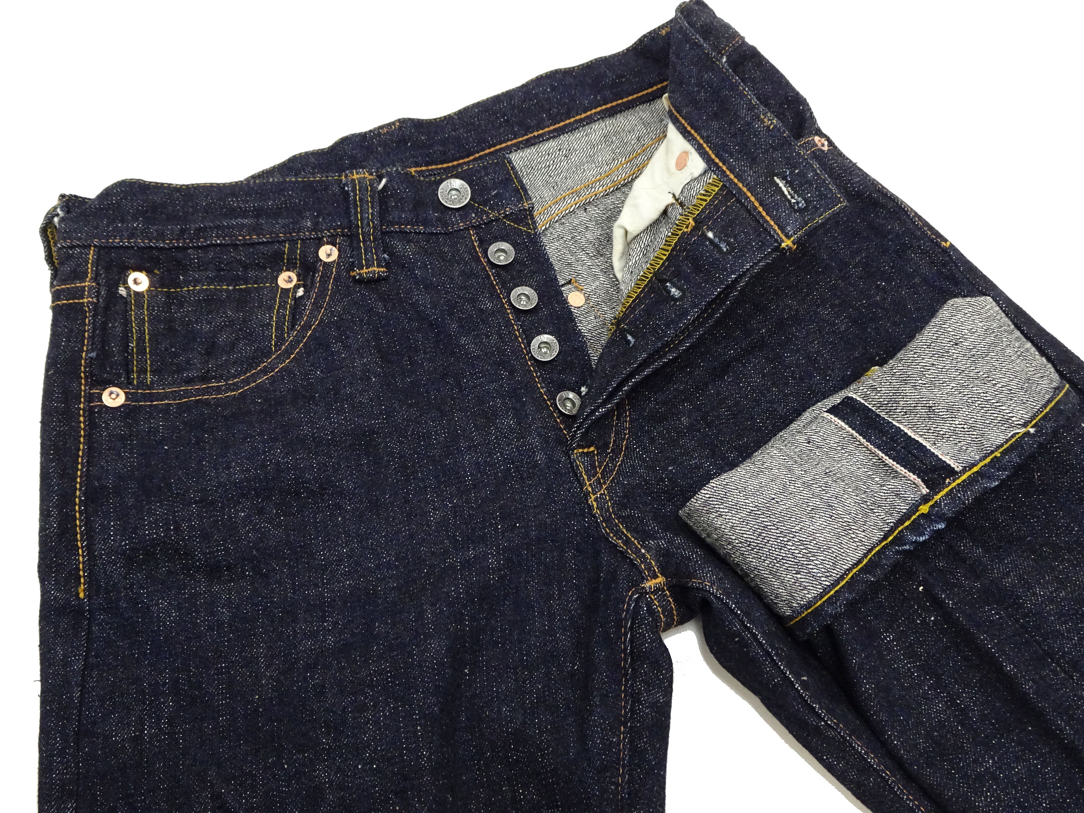 Samurai Jeans S5000VXII Men's Straight-Leg with Slightly Slim-Fit 17oz. Japanese Denim Pants One-Washed - Image 7