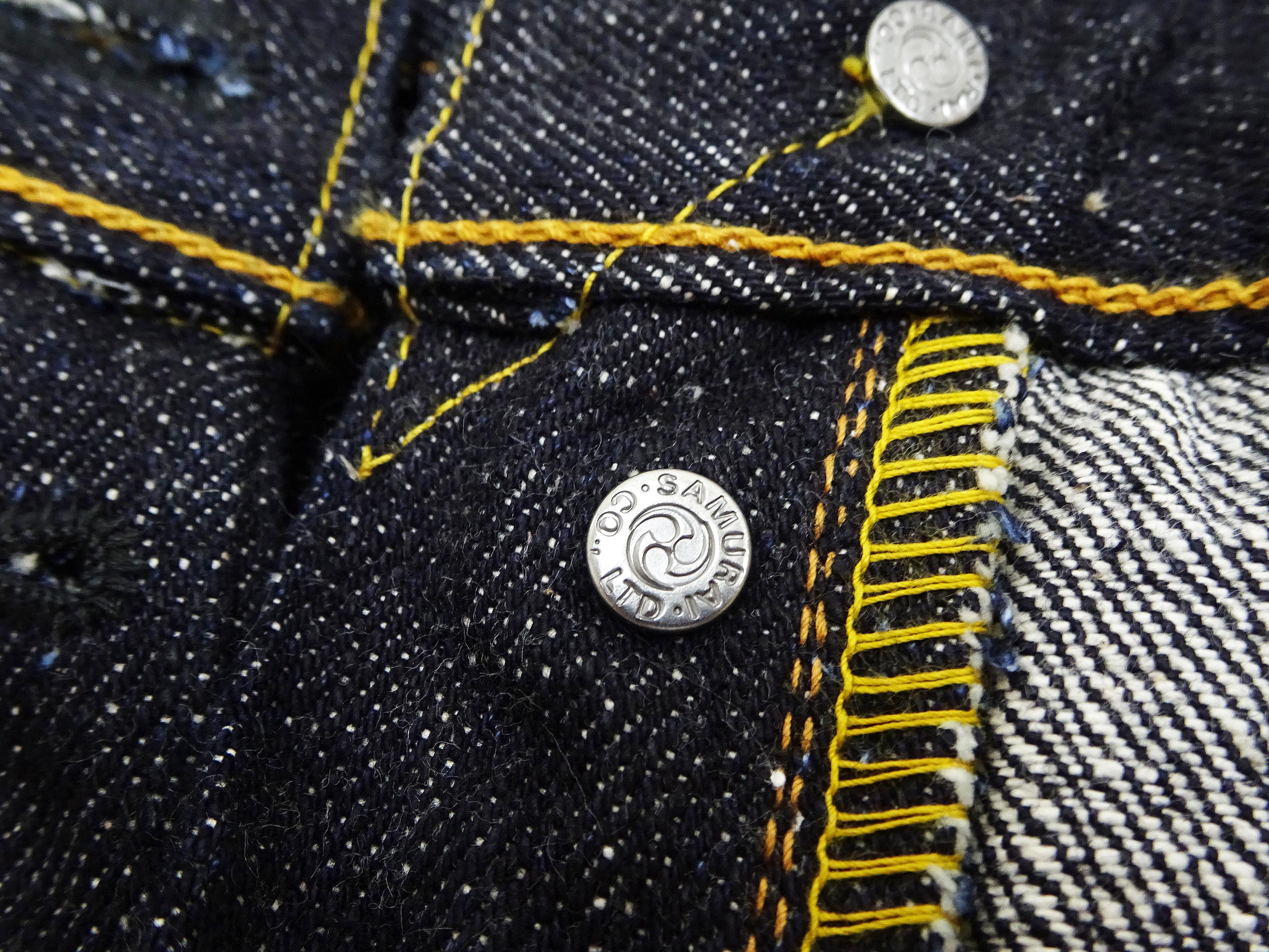 Samurai Jeans S5100VX Men's Casual Slimmer Straight Fit 17 oz. Japanese Deep Indigo Denim Jean Pants One-Wash - Image 11
