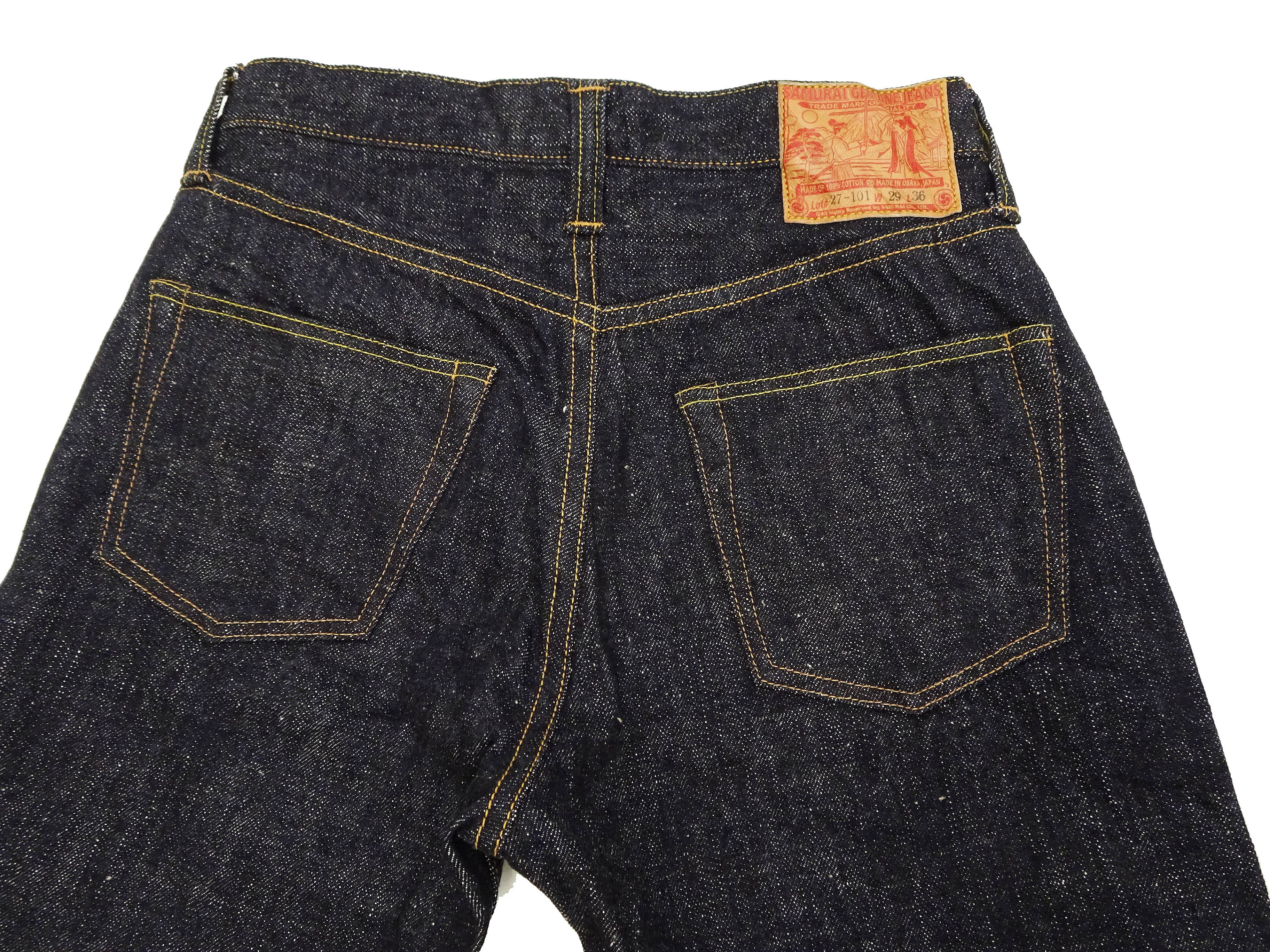Samurai Jeans S5100VX Men's Casual Slimmer Straight Fit 17 oz. Japanese Deep Indigo Denim Jean Pants One-Wash - Image 12