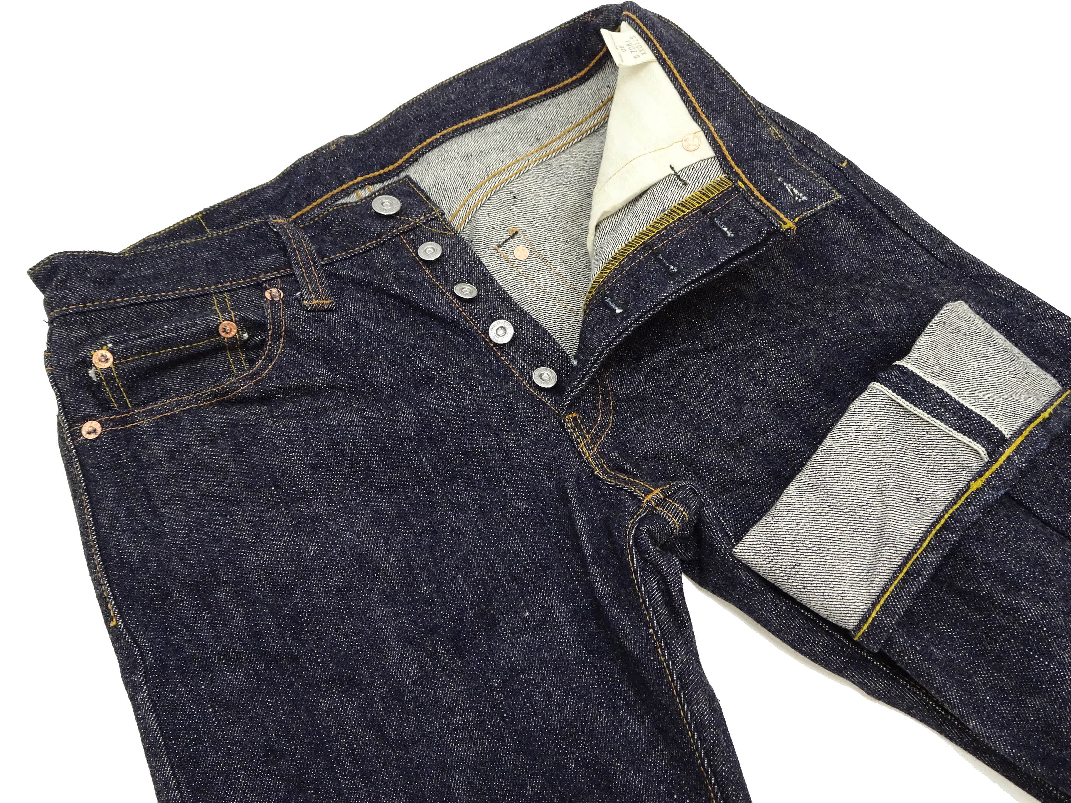 Samurai Jeans S710XX19ozII Men's Slim Straight Fit One-Washed 19 Oz. Japanese Denim Deep Indigo Blue - Image 7