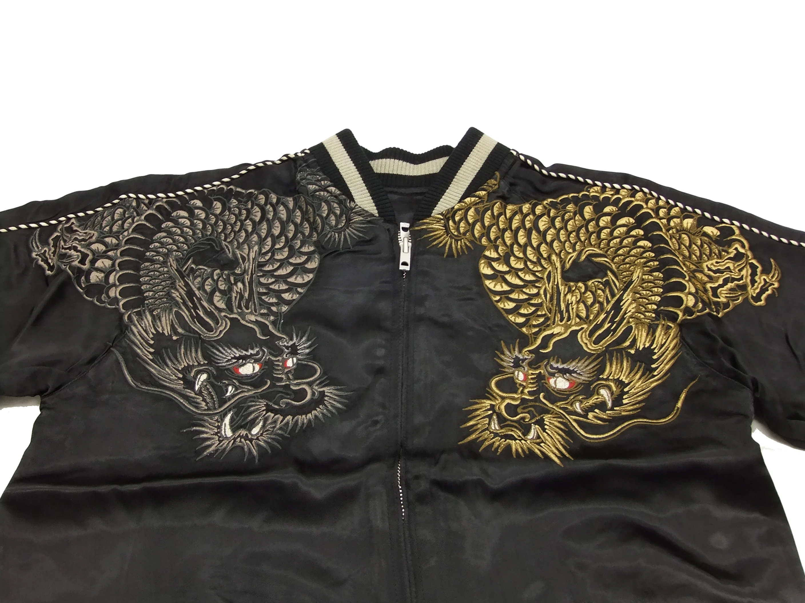 SATORI Japanese Souvenir Jacket Dragon Men's Sukajan GSJR-009 Black - Image 10