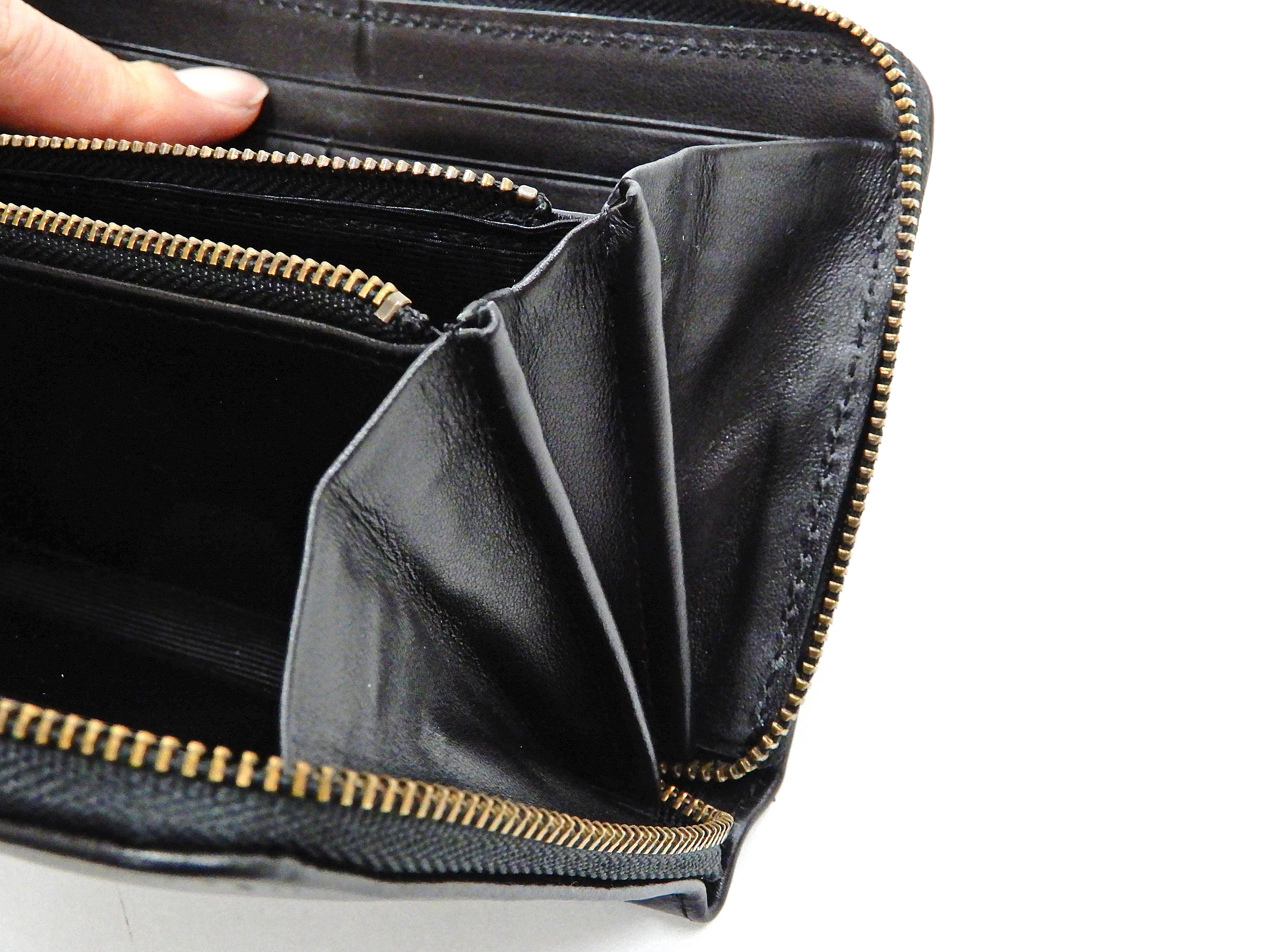 Script Hanatabi Gakudan Men's Casual Embroidered Leather Long Wallet SLWL-502 Black - Image 5