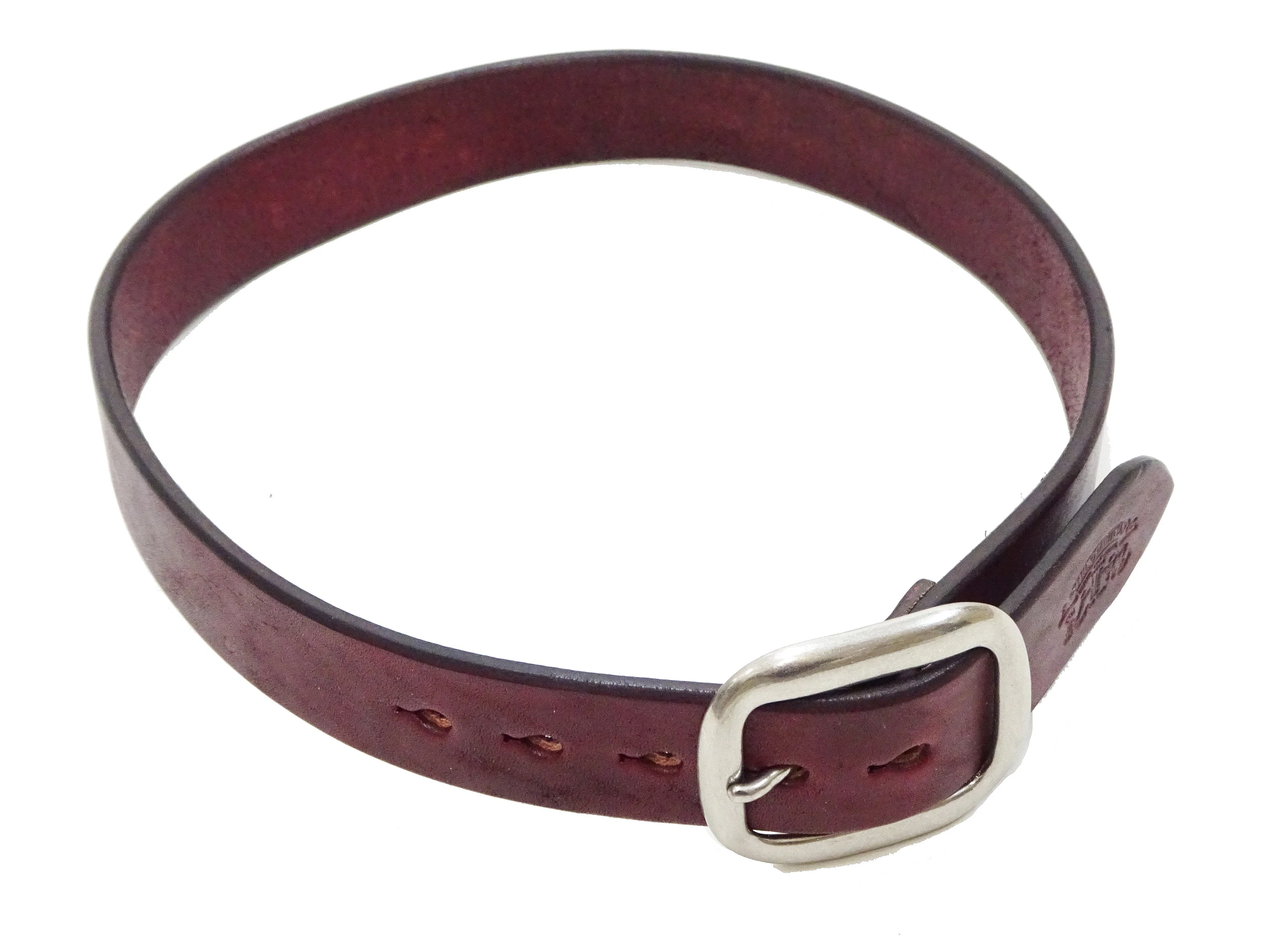 Studio D'artisan leather Belt Natural Plant Dyed Leather Belt Men's Ccasual 38mm Wide/4.2mm Thick Bend Leather with Oval Buckle SP-100A Brownish Earth-Colored Red - Image 6