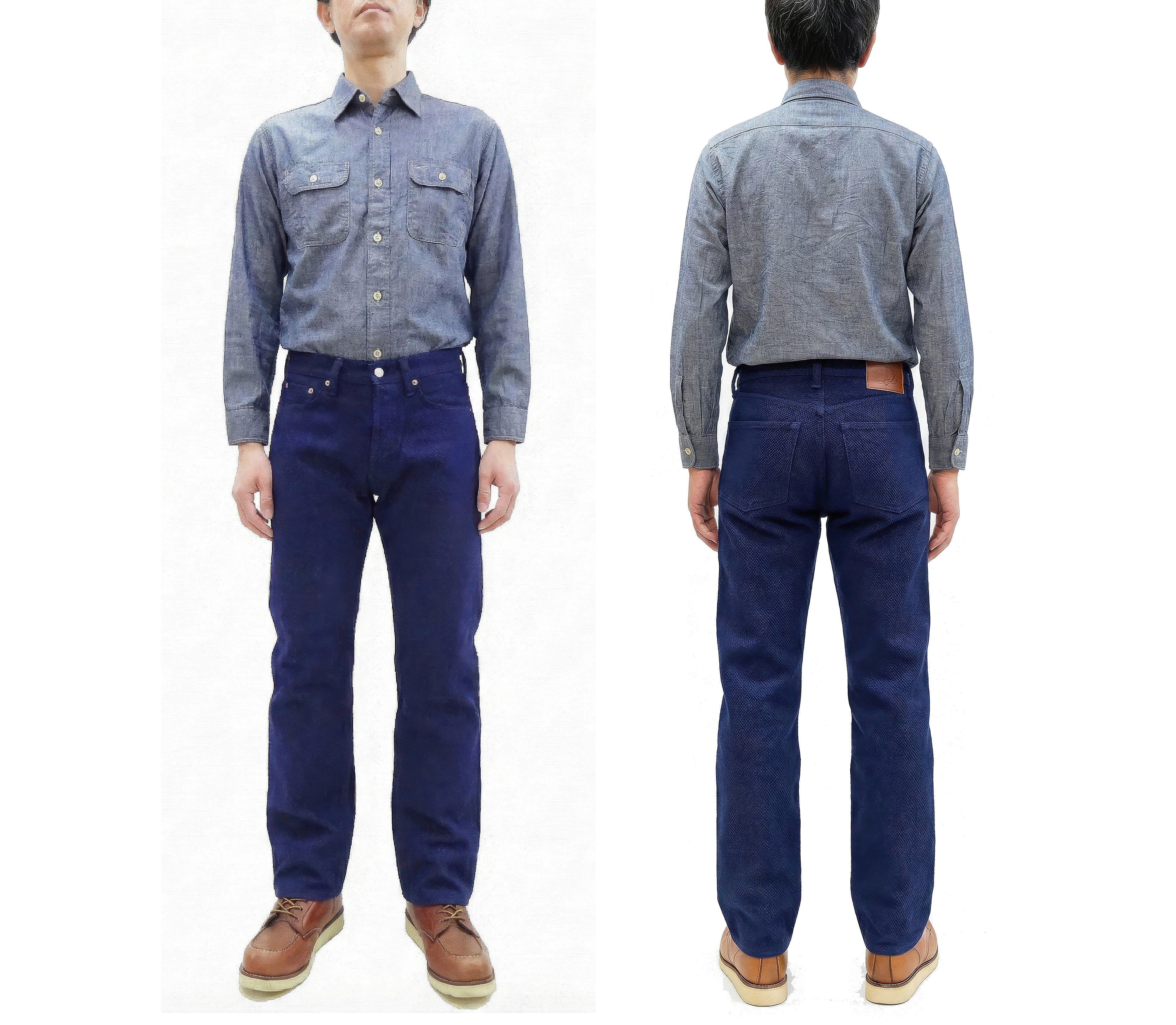 Studio D'Artisan Deep Indigo Selvedge Sashiko Jeans - 14 oz - Regular Straight - Button Fly - Made in Japan (SDA 1907 One Wash) - Image 3