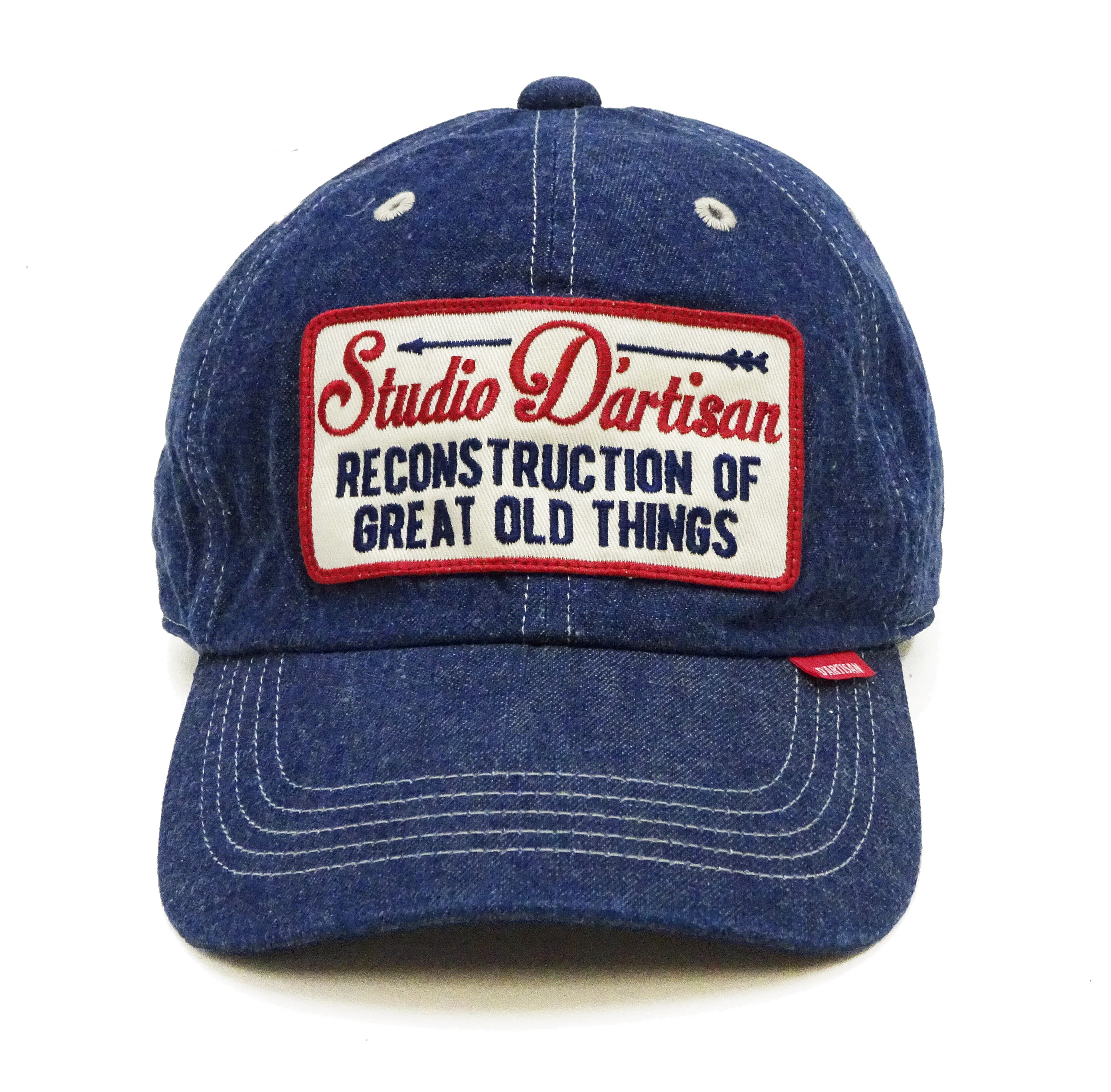 Studio D'artisan Denim Cap Men's Casual Denim Baseball Hat with a Patch, No-Mesh D7556 Blue Indigo - Image 2