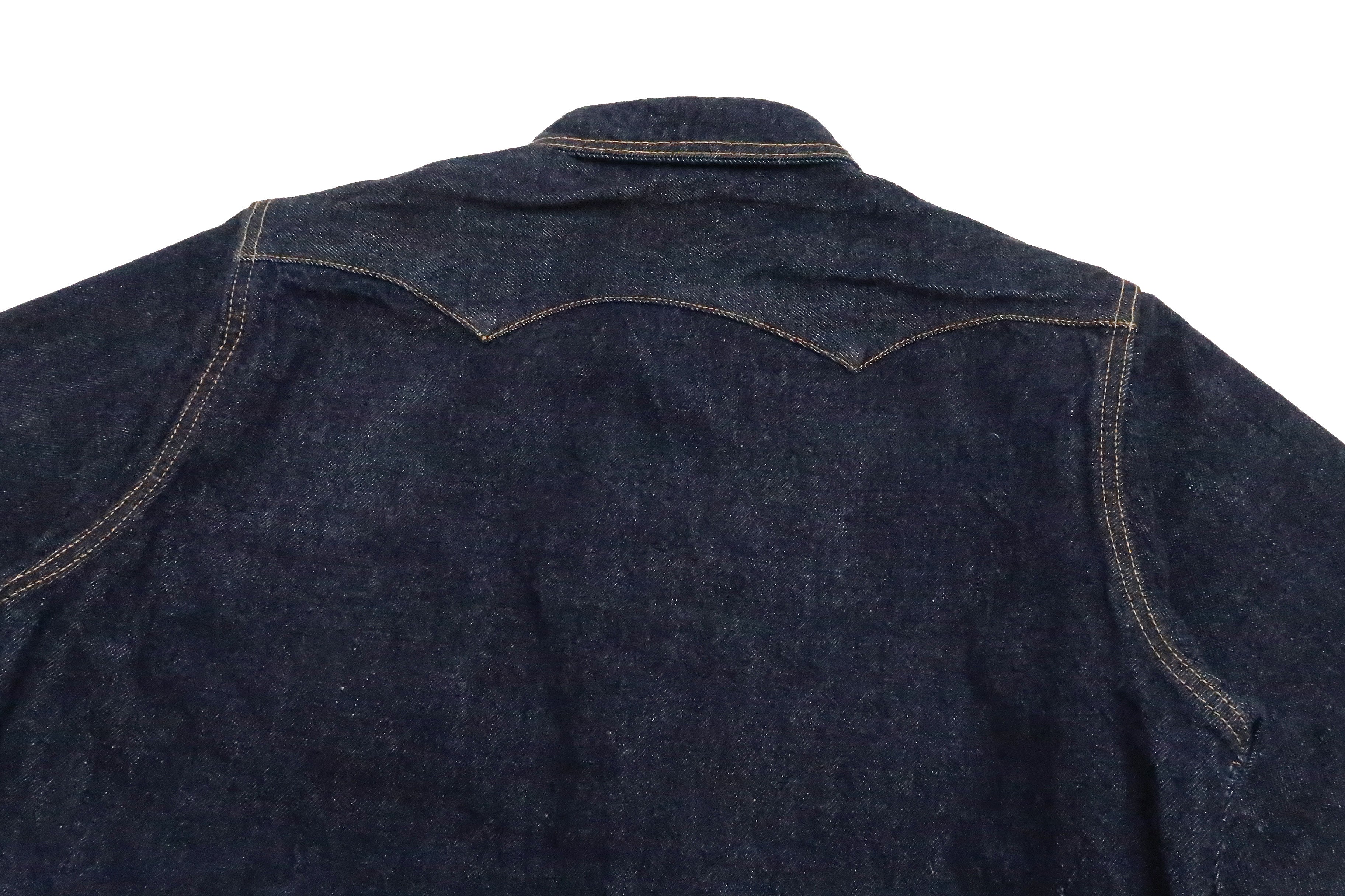 Studio D'artisan Denim Western Shirt Men's Long Sleeve 14 Oz. Heavy Japanese Solid Denim Shirt D5571 - Image 16