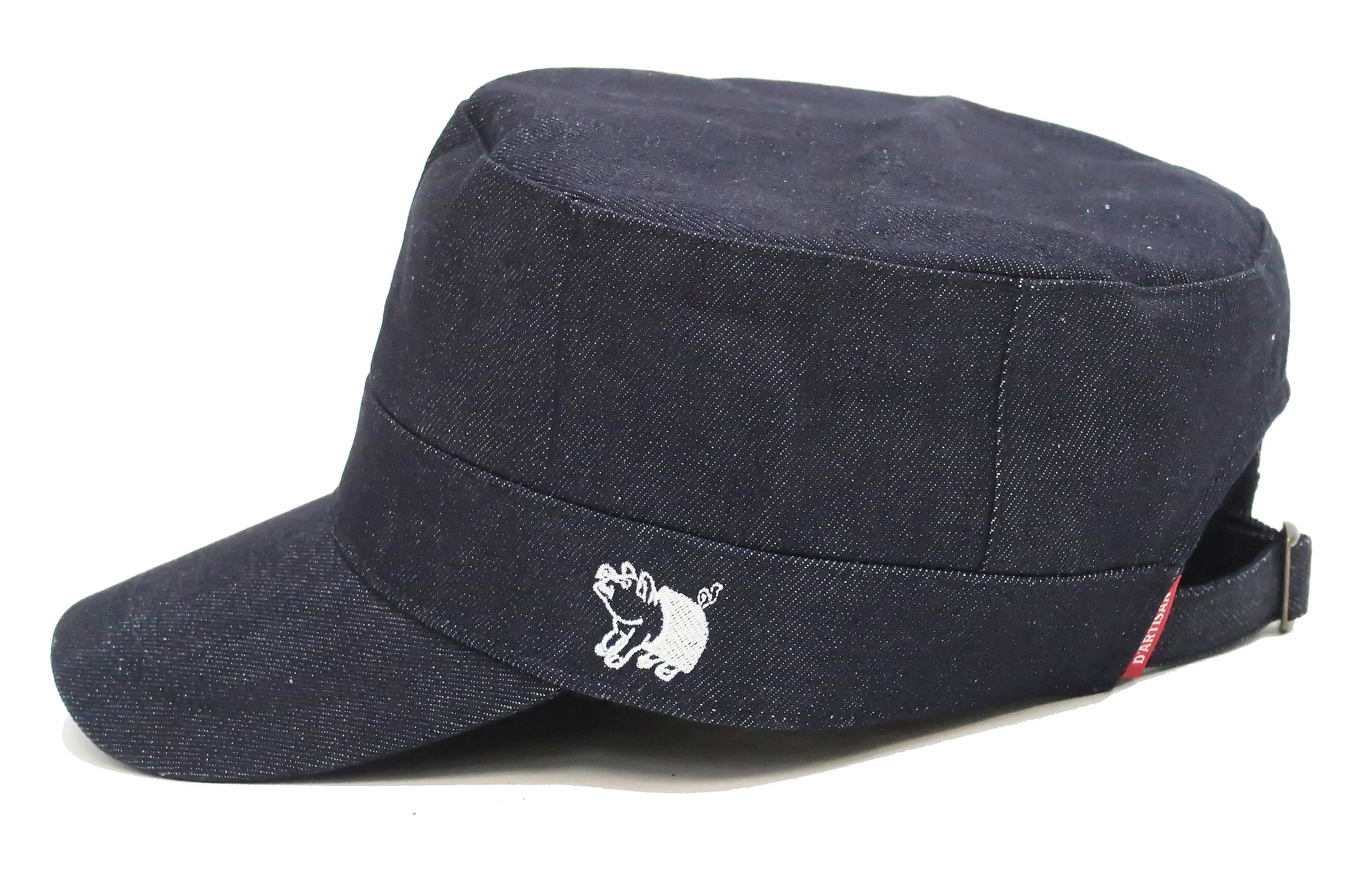 Studio D'artisan Denim Work Cap Men's Adjustable Flat Top Railroad Engineer Hat D7222 - Image 3