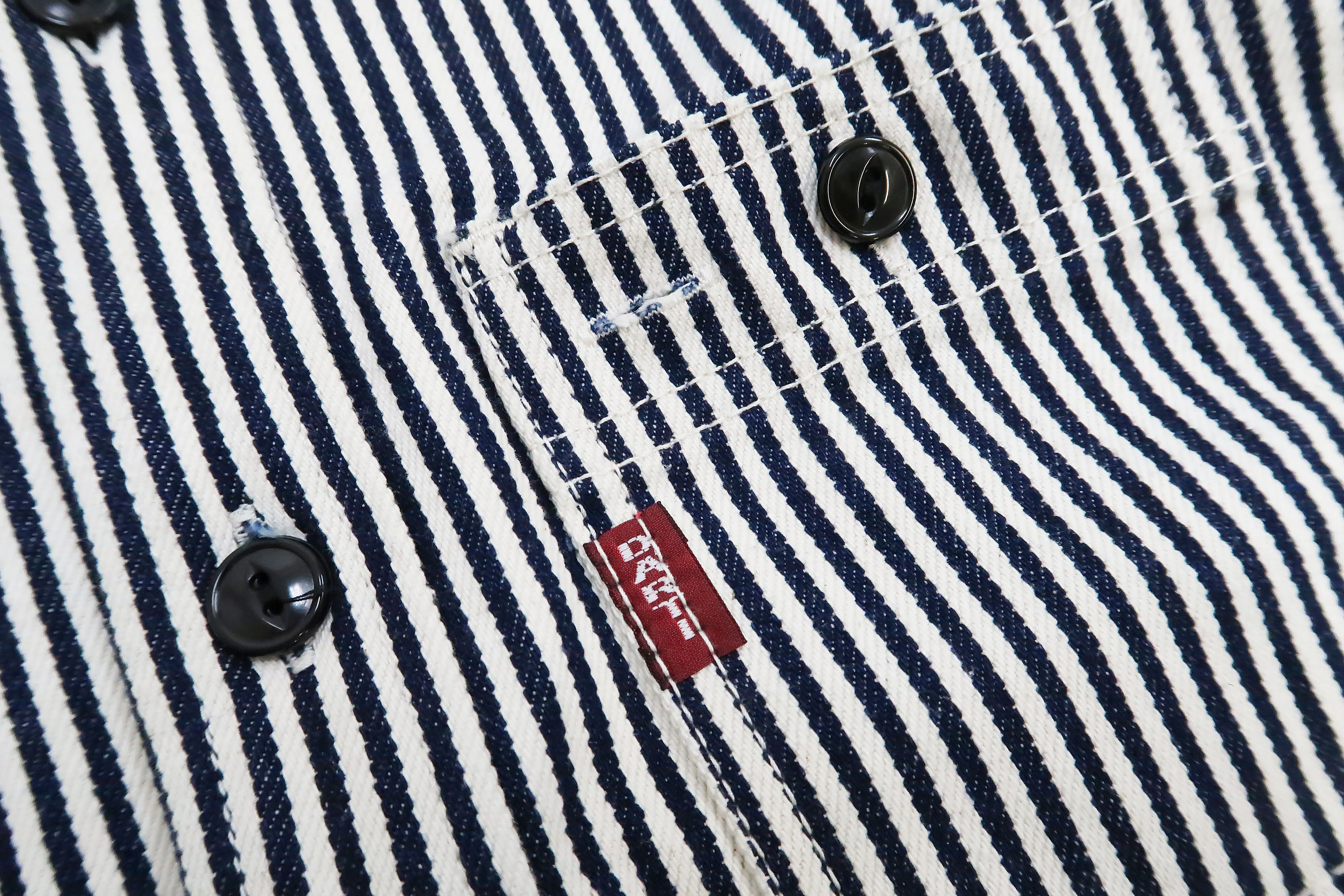 Studio D'artisan Hickory Shirt Men's Long Sleeve 14 Oz. Heavy Japanese Hickory Stripe Work Shirt D5335H - Image 10