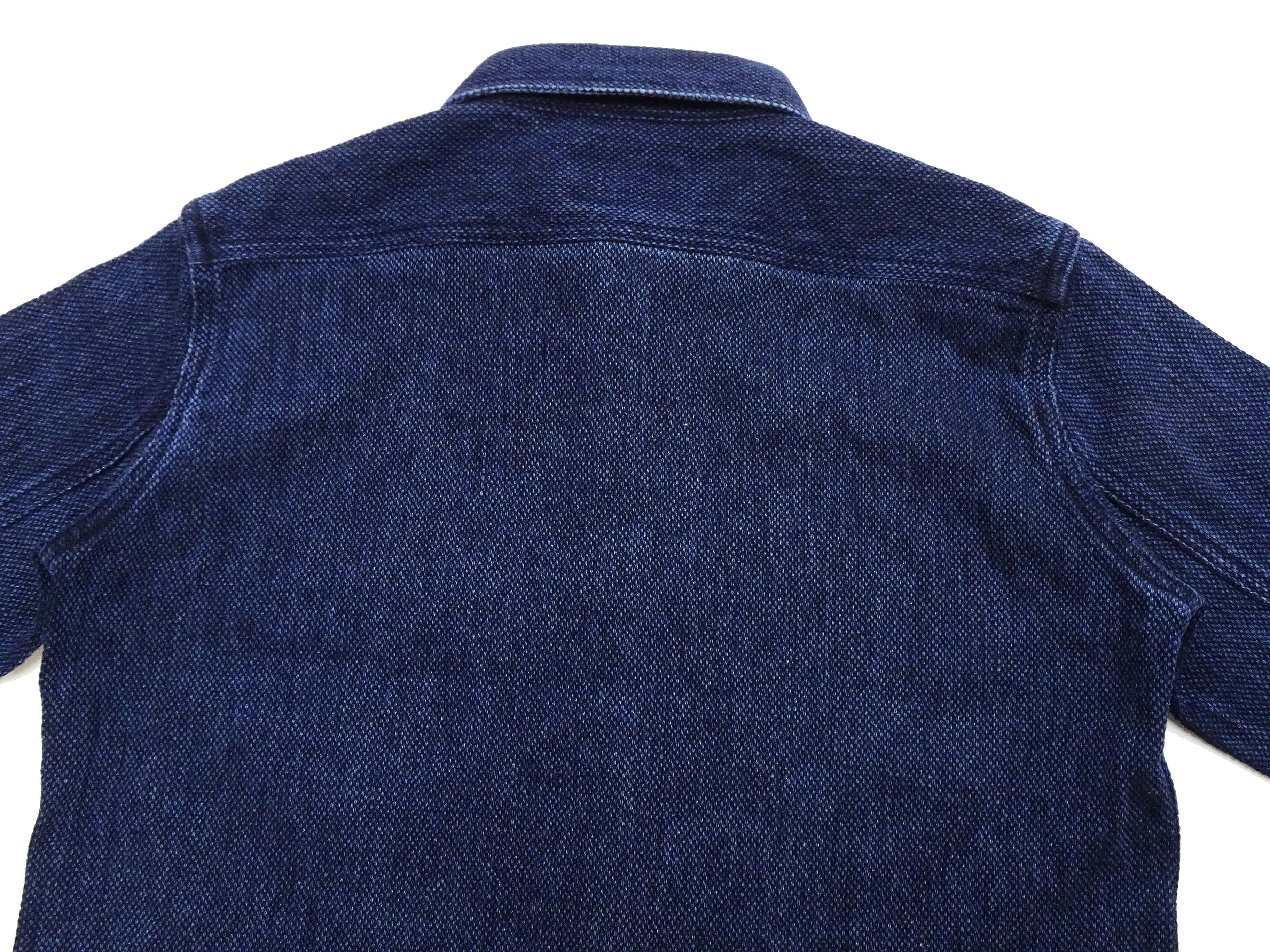 Studio D'artisan Indigo Sashiko Shirt SDA Men's Casual Long Sleeve Sashiko Dobby Button Up Work Shirt 5713U Pre-faded Indigo - Image 15