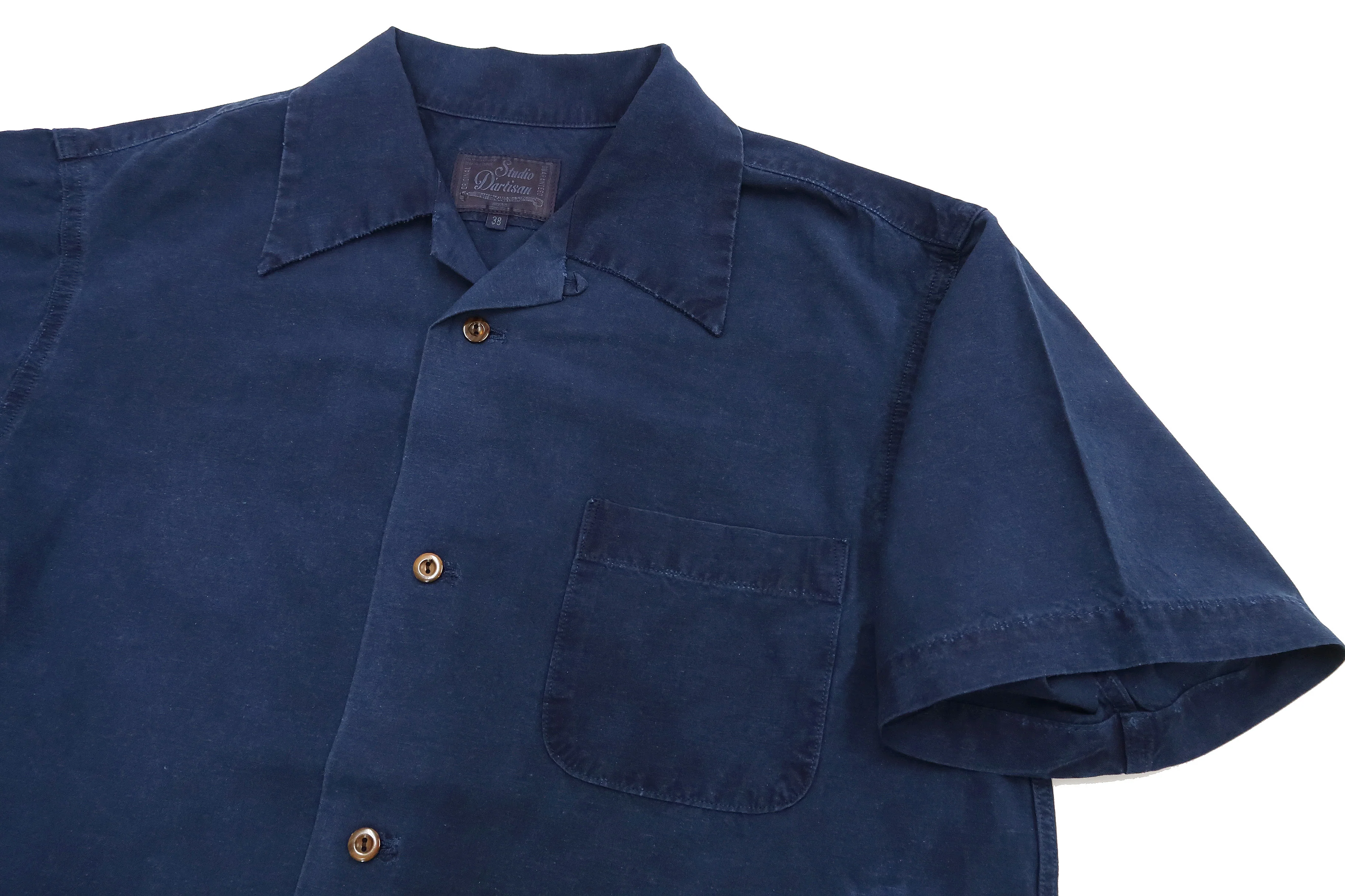 Studio D'artisan Indigo Short Sleeve Button-Up Shirt Men's Japanese Art Casual Shirt 5668 - Image 7