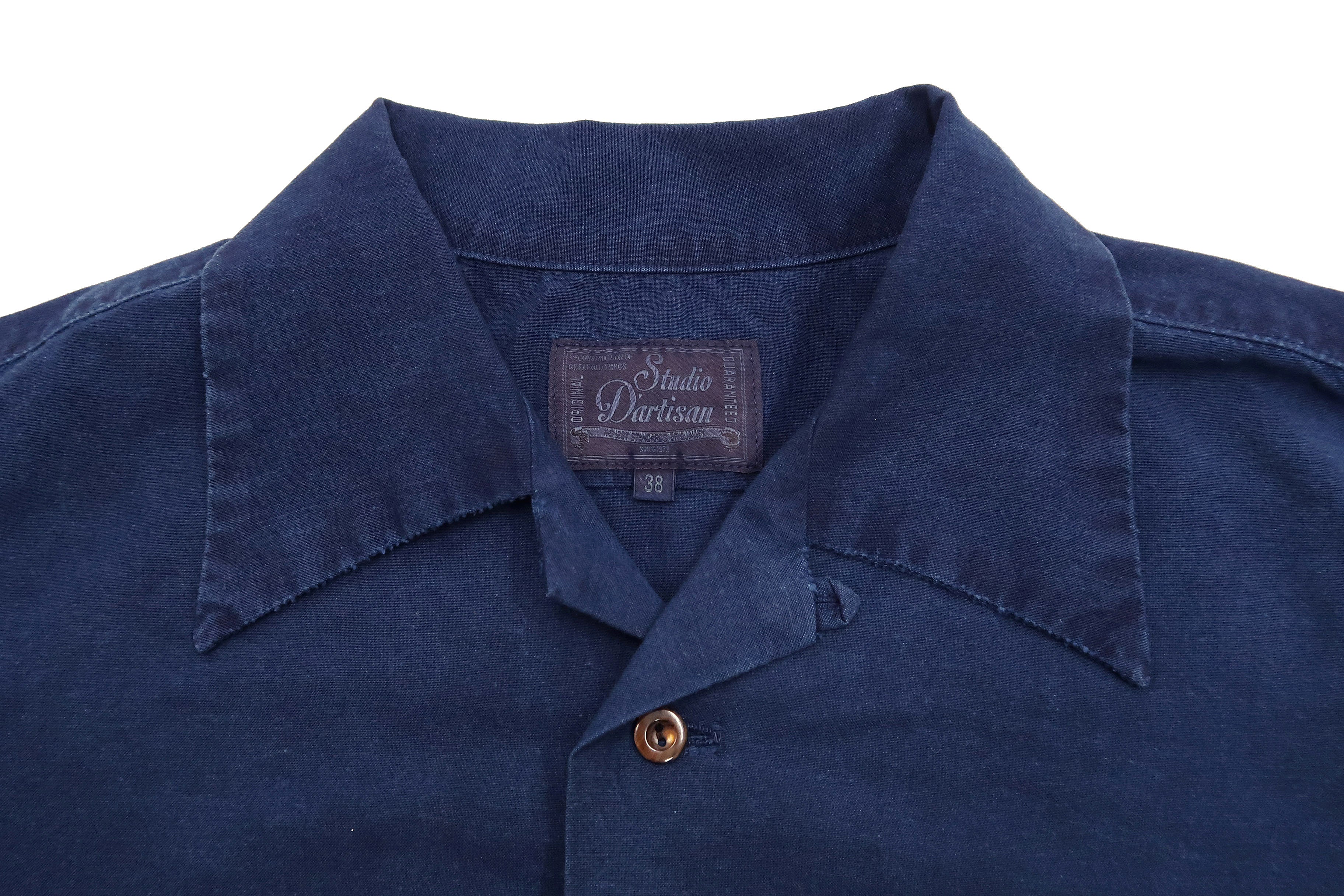 Studio D'artisan Indigo Short Sleeve Button-Up Shirt Men's Japanese Art Casual Shirt 5668 - Image 8