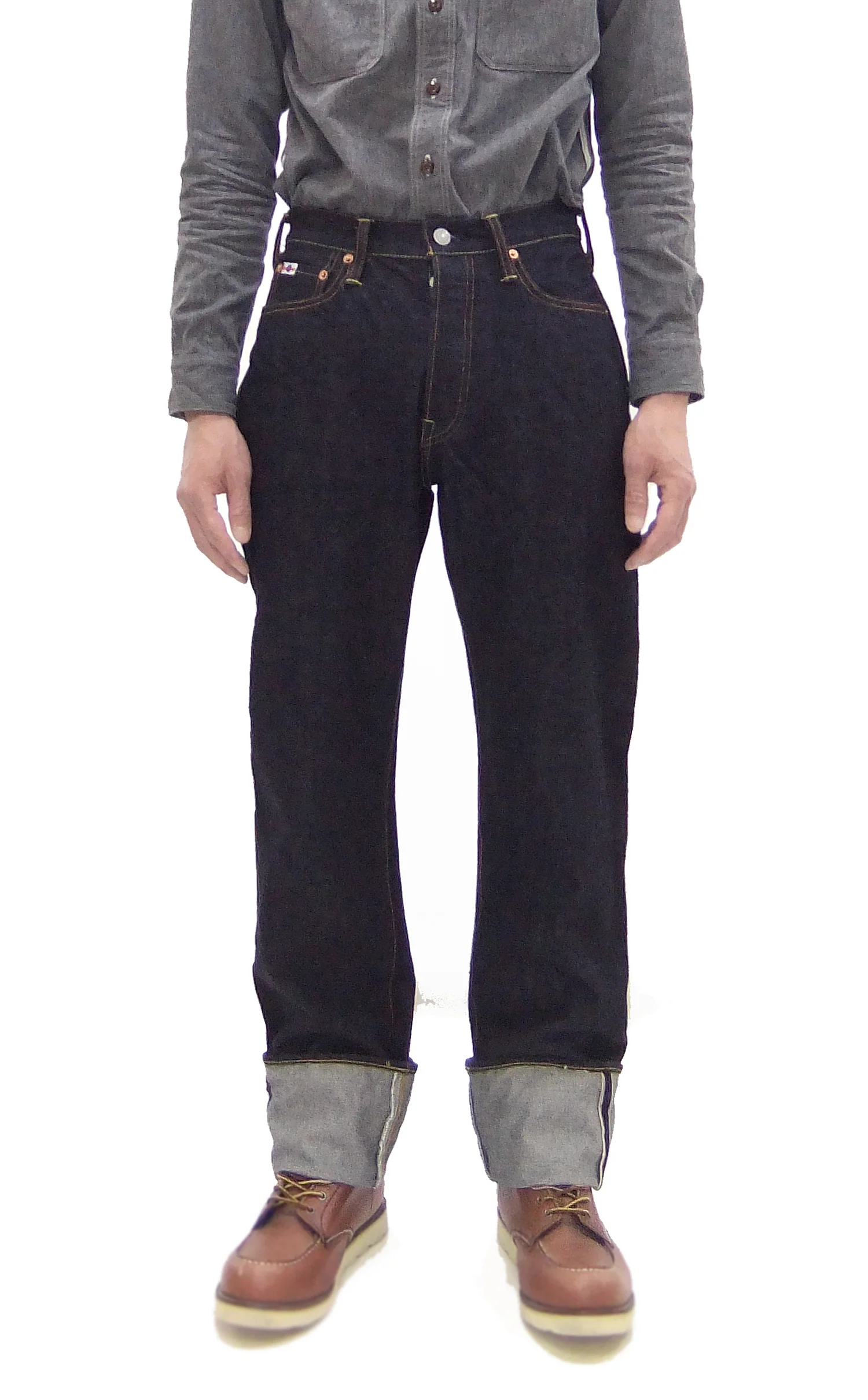 Studio D'artisan Jeans Men's Regular Straight Fit Button-Fly 15oz. Jpanese Selvedge Denim Jean Pants SDA SD-101 One-Wash