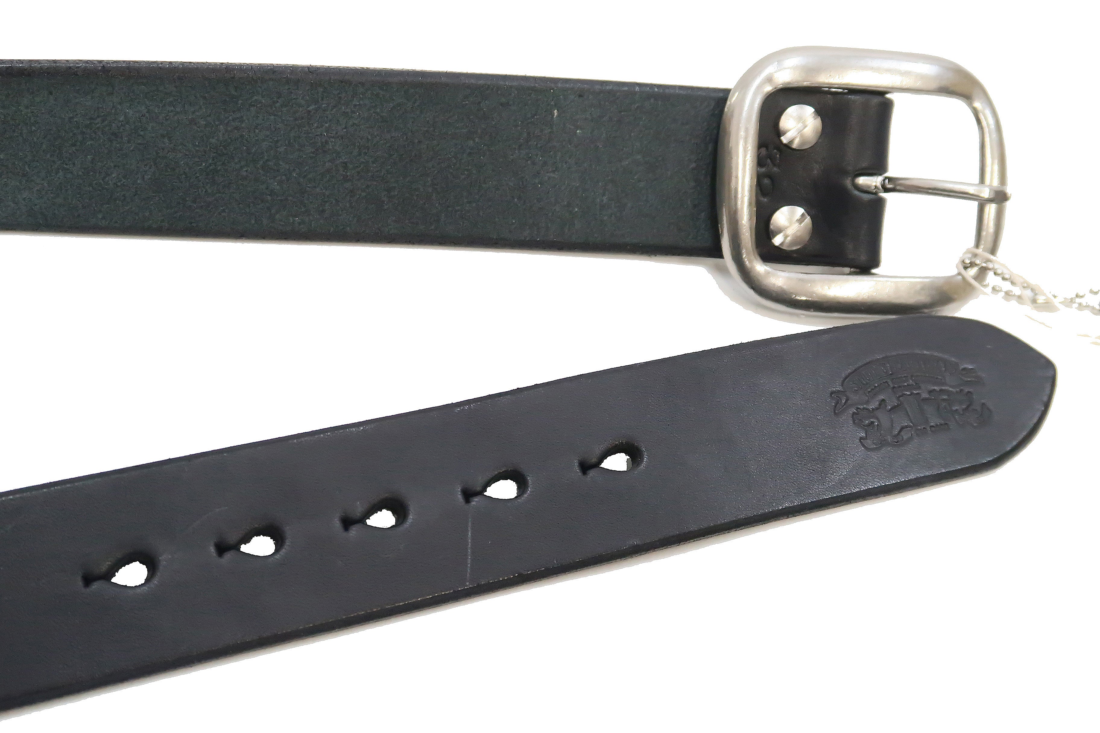 Studio D'artisan Leather Belt Men's Ccasual 38mm Wide/5mm Bend Leather with Thick Oval Buckle B-81 Black - Image 6