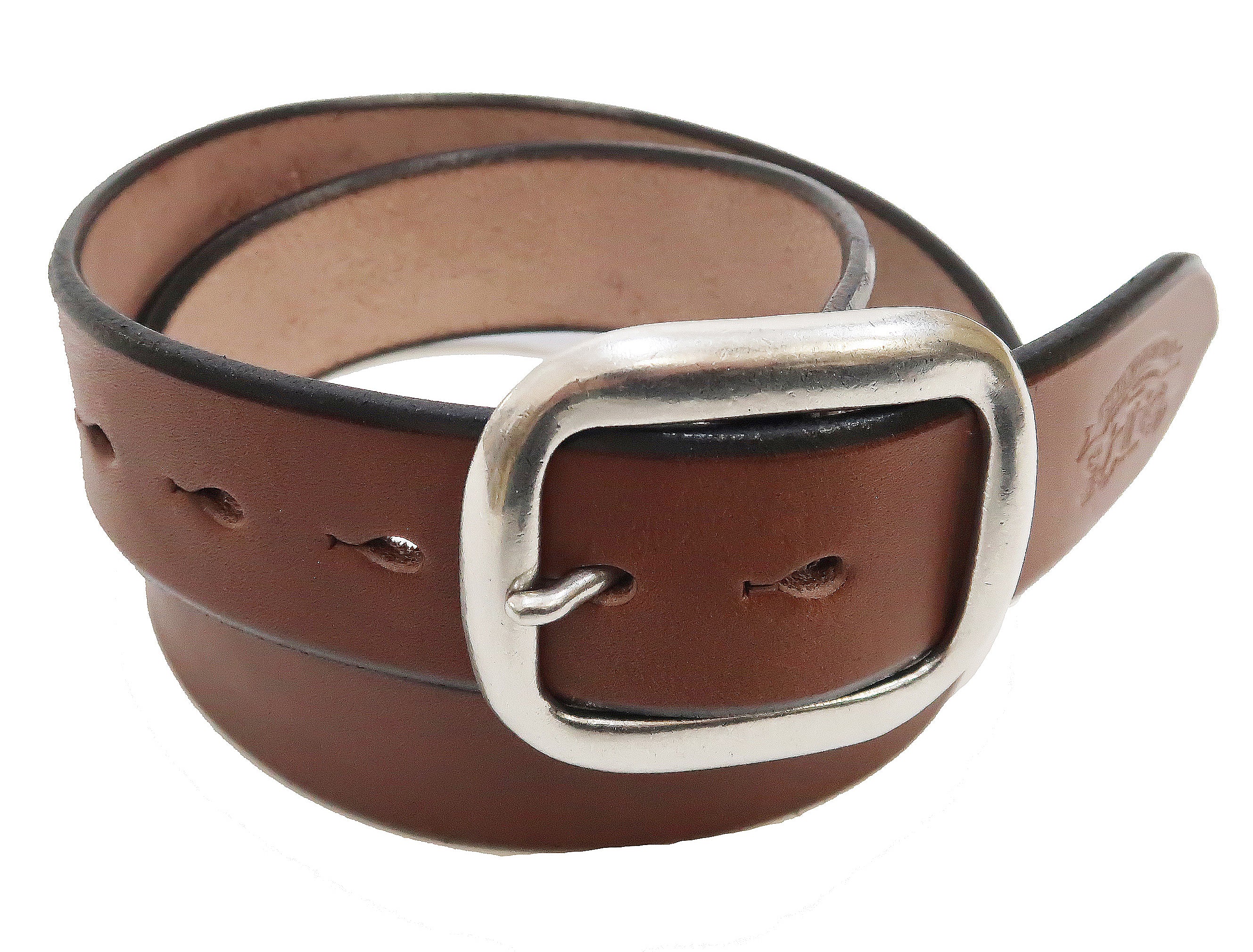 Studio D'artisan Leather Belt Men's Ccasual 38mm Wide/5mm Bend Leather with Thick Oval Buckle B-81 Brown - Image 3