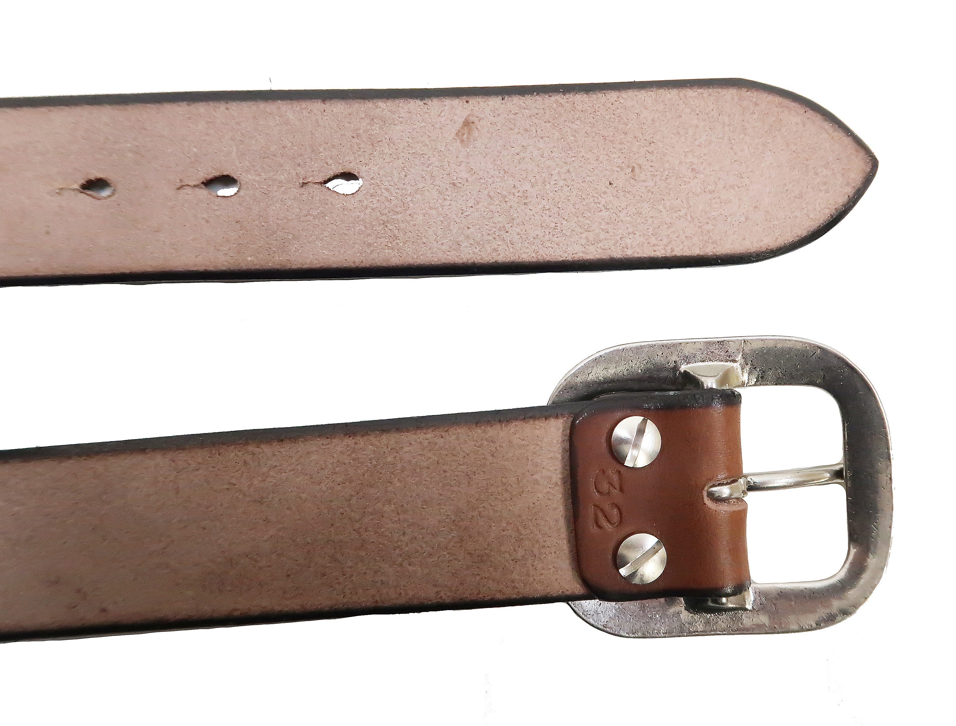 Studio D'artisan Leather Belt Men's Ccasual 38mm Wide/5mm Bend Leather with Thick Oval Buckle B-81 Brown - Image 5