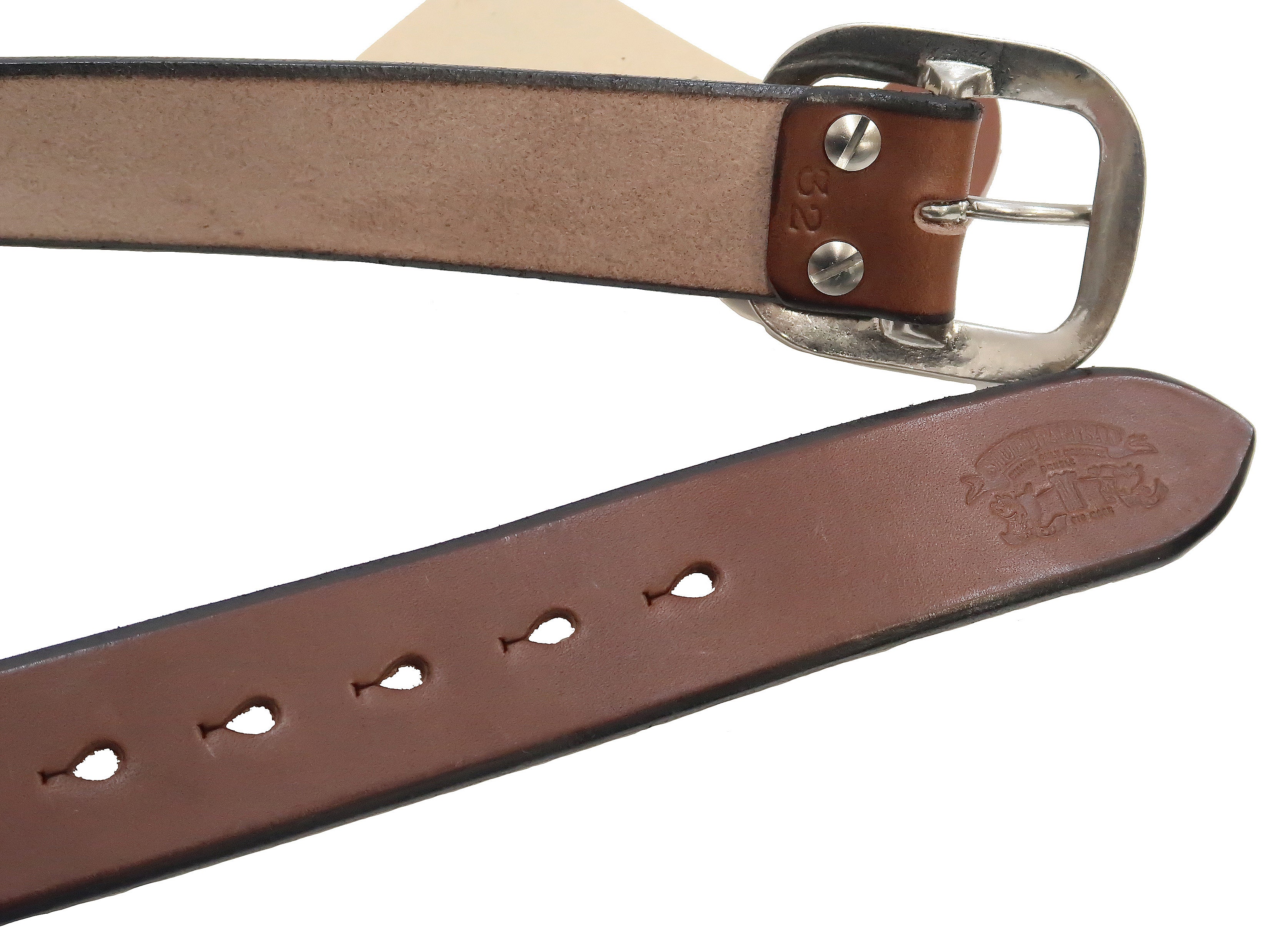 Studio D'artisan Leather Belt Men's Ccasual 38mm Wide/5mm Bend Leather with Thick Oval Buckle B-81 Brown - Image 6